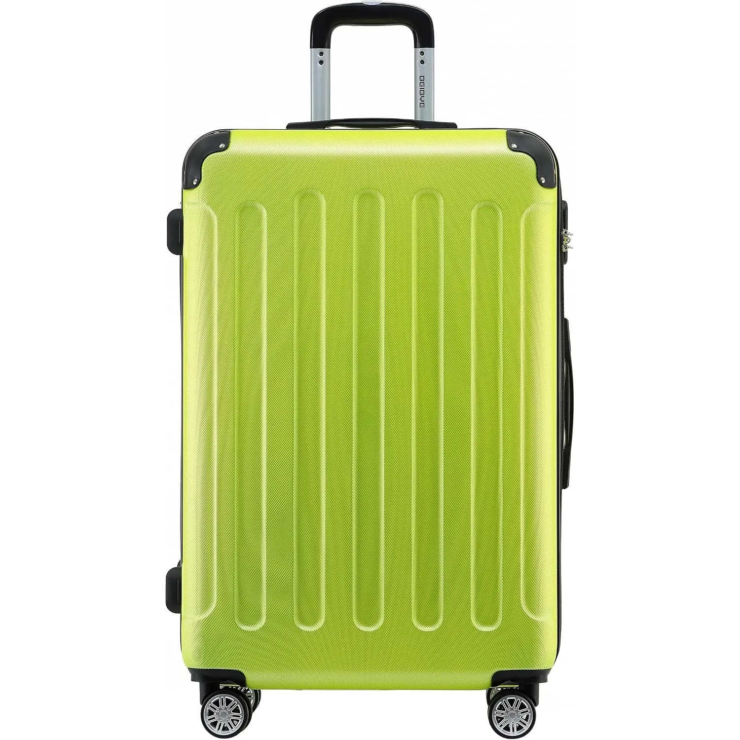 BEIBYE- Hartschalenkoffer Koffer Trolley Rollkoffer Reisekoffer Zahlenschloß 4 Zwilings-Rollen (Celery, Middle-66cm)