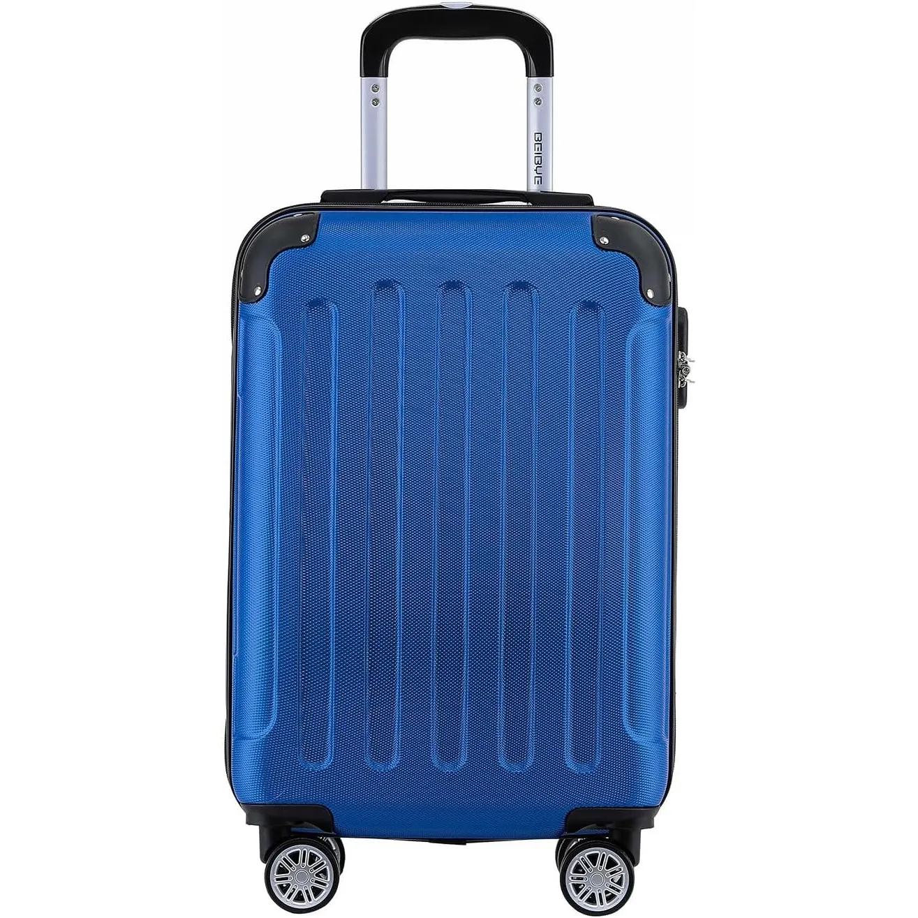BEIBYE- Hartschalenkoffer Koffer Trolley Rollkoffer Reisekoffer Zahlenschloß 4 Zwilings-Rollen (Diamond-Blue, Small-55c…