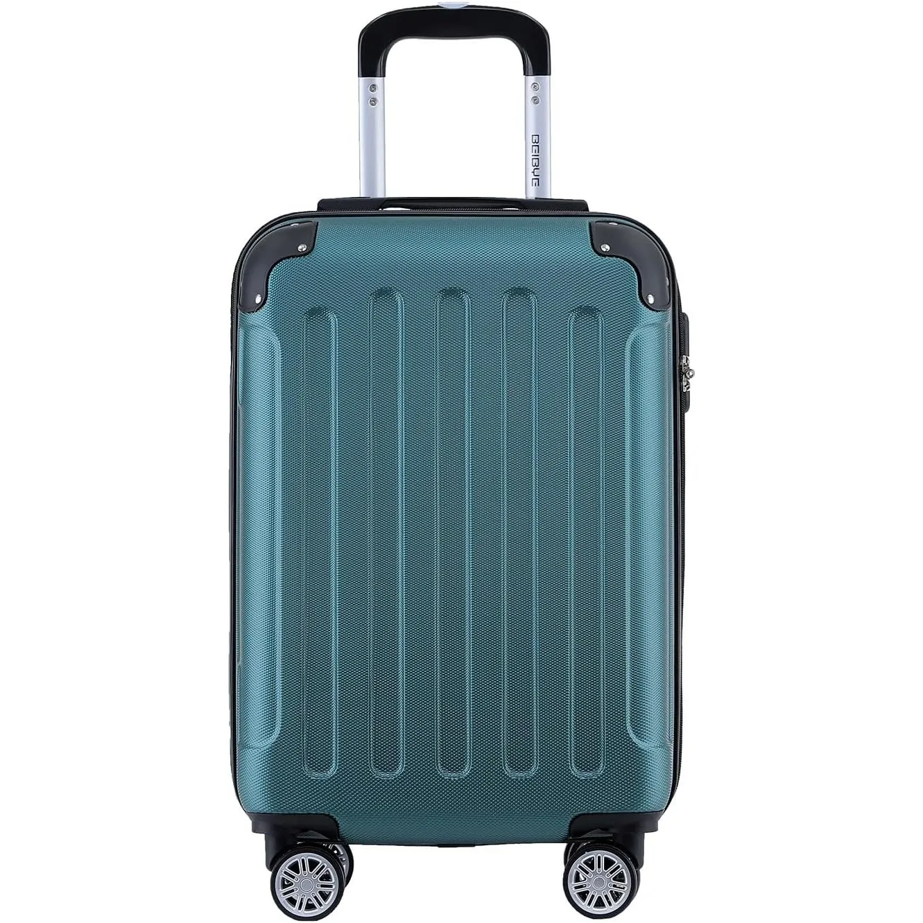 BEIBYE- Hartschalenkoffer Koffer Trolley Rollkoffer Reisekoffer Zahlenschloß 4 Zwilings-Rollen (Forest-Green, Small-55c…