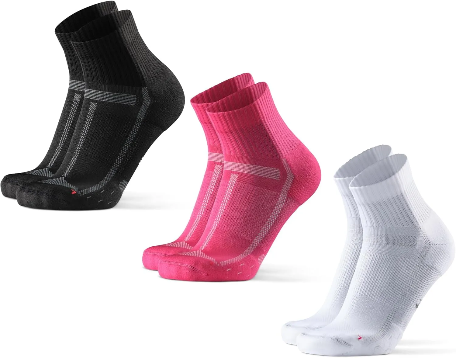 DANISH ENDURANCE Quarter Laufsocken, Knöchelhohe Sportsocken, Atmungsaktive Socken, Leichte Kompression, Gepolstert & A…