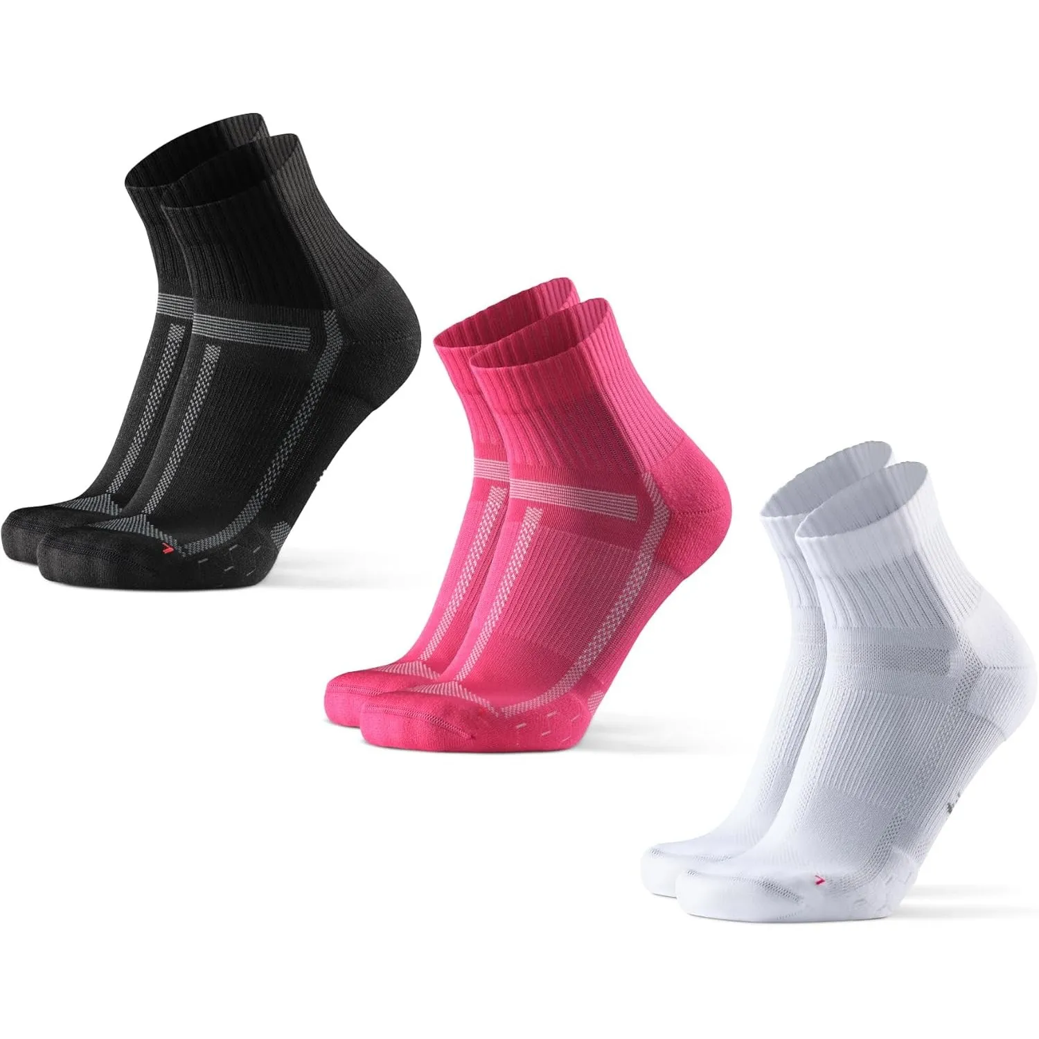 DANISH ENDURANCE Quarter Laufsocken, Knöchelhohe Sportsocken, Atmungsaktive Socken, Leichte Kompression, Gepolstert & A…