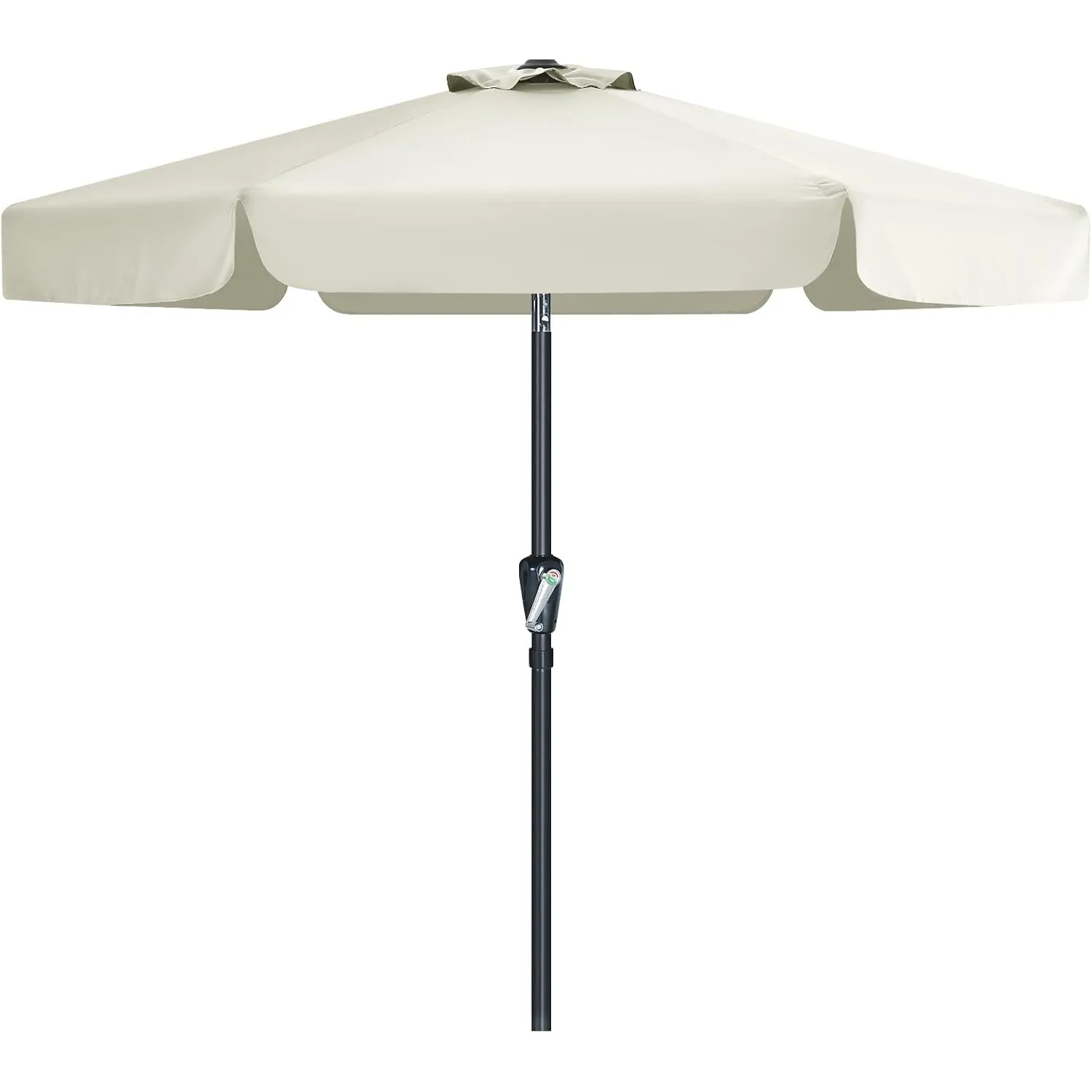 MasterCanopy 230 cm Sonnenschirm neigungsverstellbar, mit schönem Volant, 6 Rippen und Kurbel, für Patio, Garten, Terra…