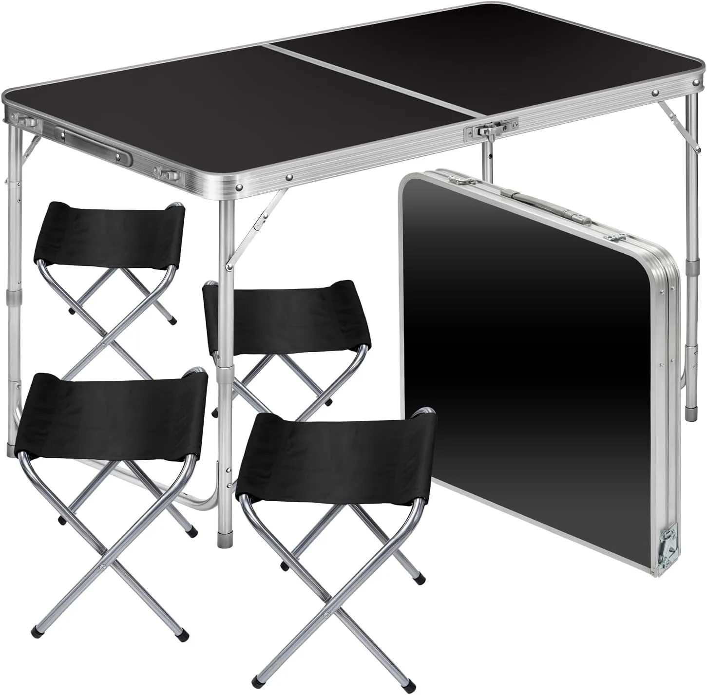 GOODS+GADGETS Klappbarer Multifunktionstisch Mehrzwecktisch Campingtisch Camping-Set Klapptisch Markttisch höhenverstel…