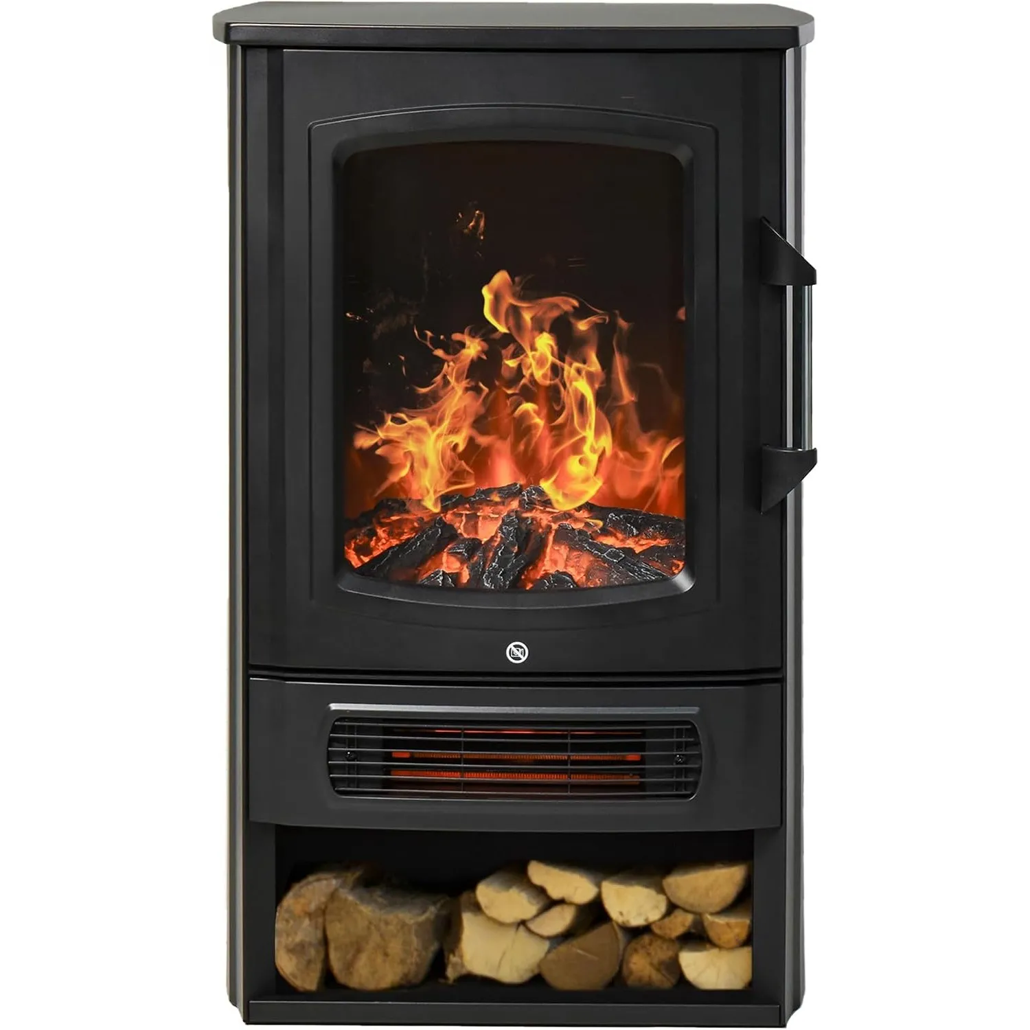 HOMCOM Elektrokamin mit Heizung LED Flammeneffekt 1000 W/2000 W Schwarz