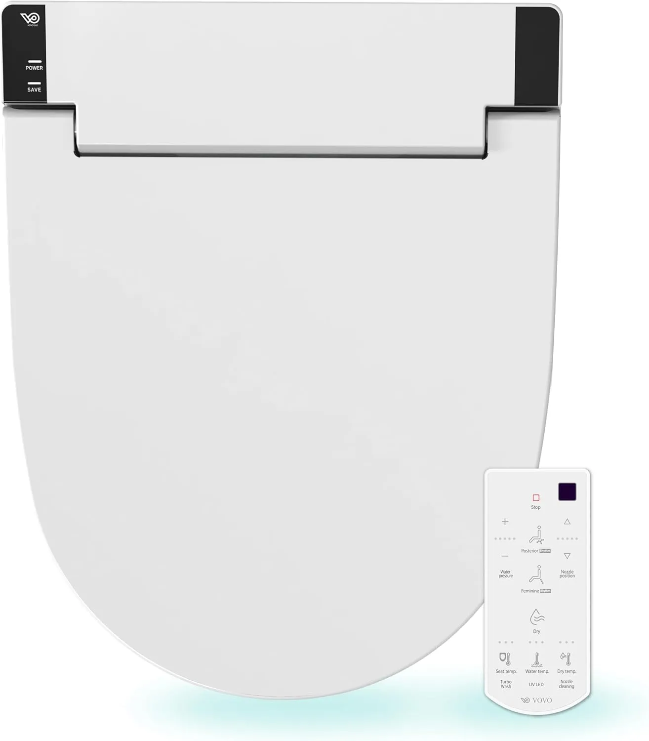 VOVO VB-6100SR Rund Elektronischer Smart Bidet Toilettensitz, Selbstreinigende Düse aus Volledelstahl, Nachtlicht, umwe…