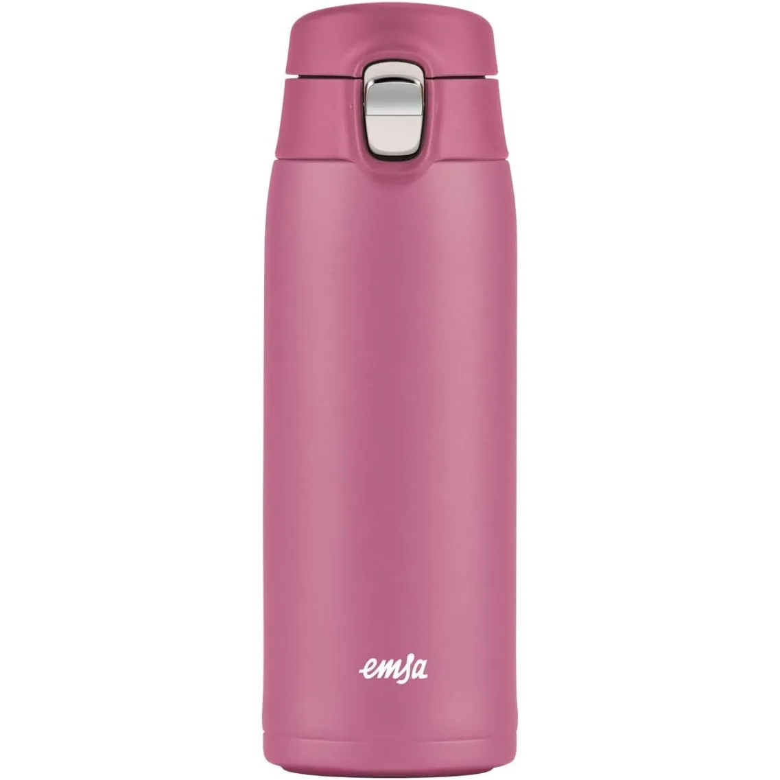 Emsa Travel Mug Light Thermobecher pink aus Edelstahl 400 ml, 8h heiß, 16h kalt, 100% dicht, auslaufsicher, spülmaschin…