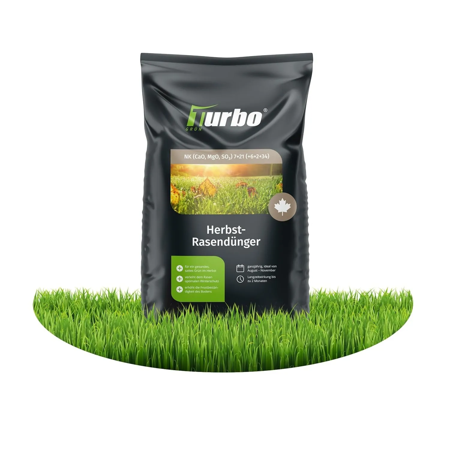turbogrün® Rasendünger Herbst 20 kg, Herbstrasendünger mit Kalium