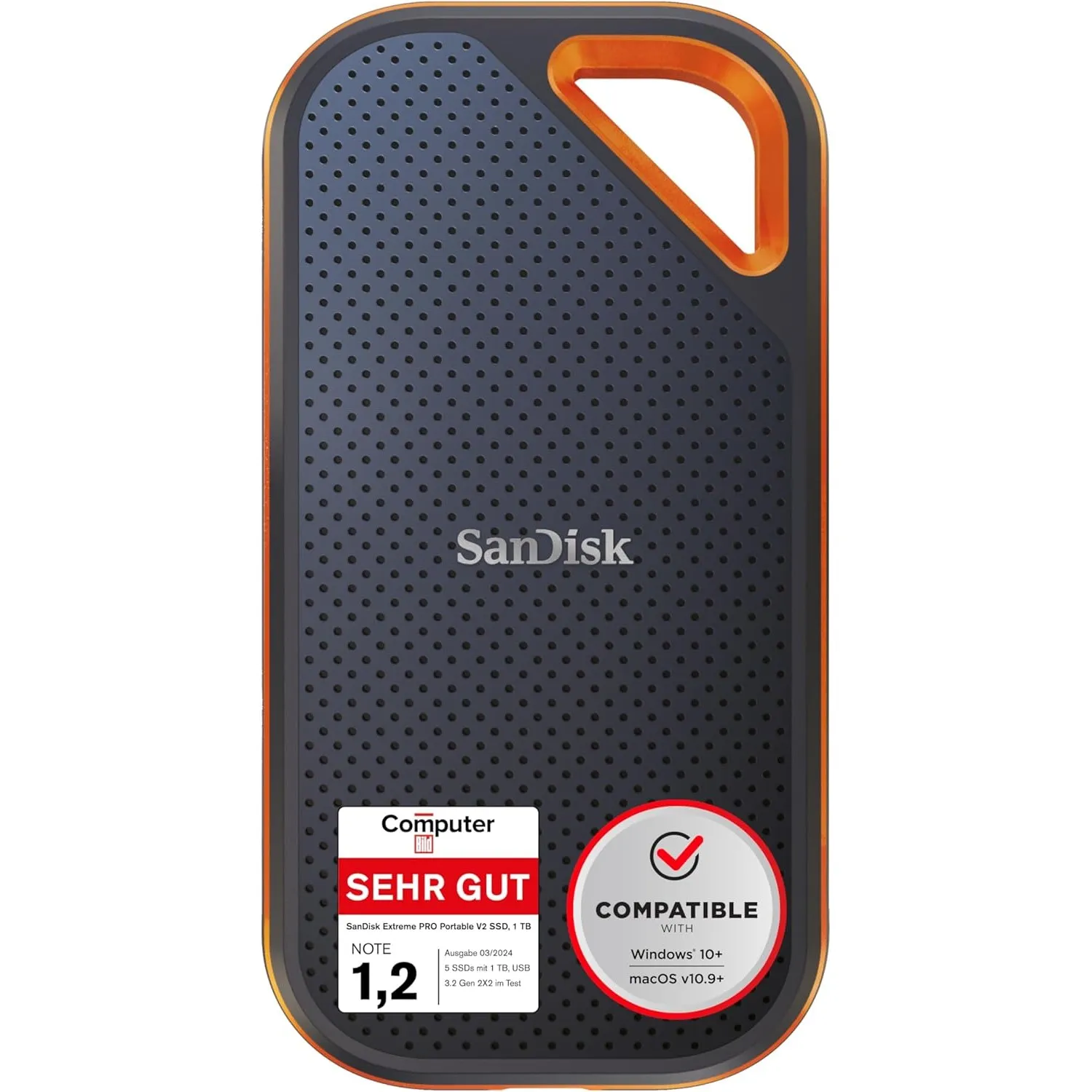 SanDisk Extreme PRO Portable SSD 1 TB (externe SSD, NVMe-SSD-Performance, 2,5 Zoll, 2.000 MB/s Lesen und Schreiben, AES…