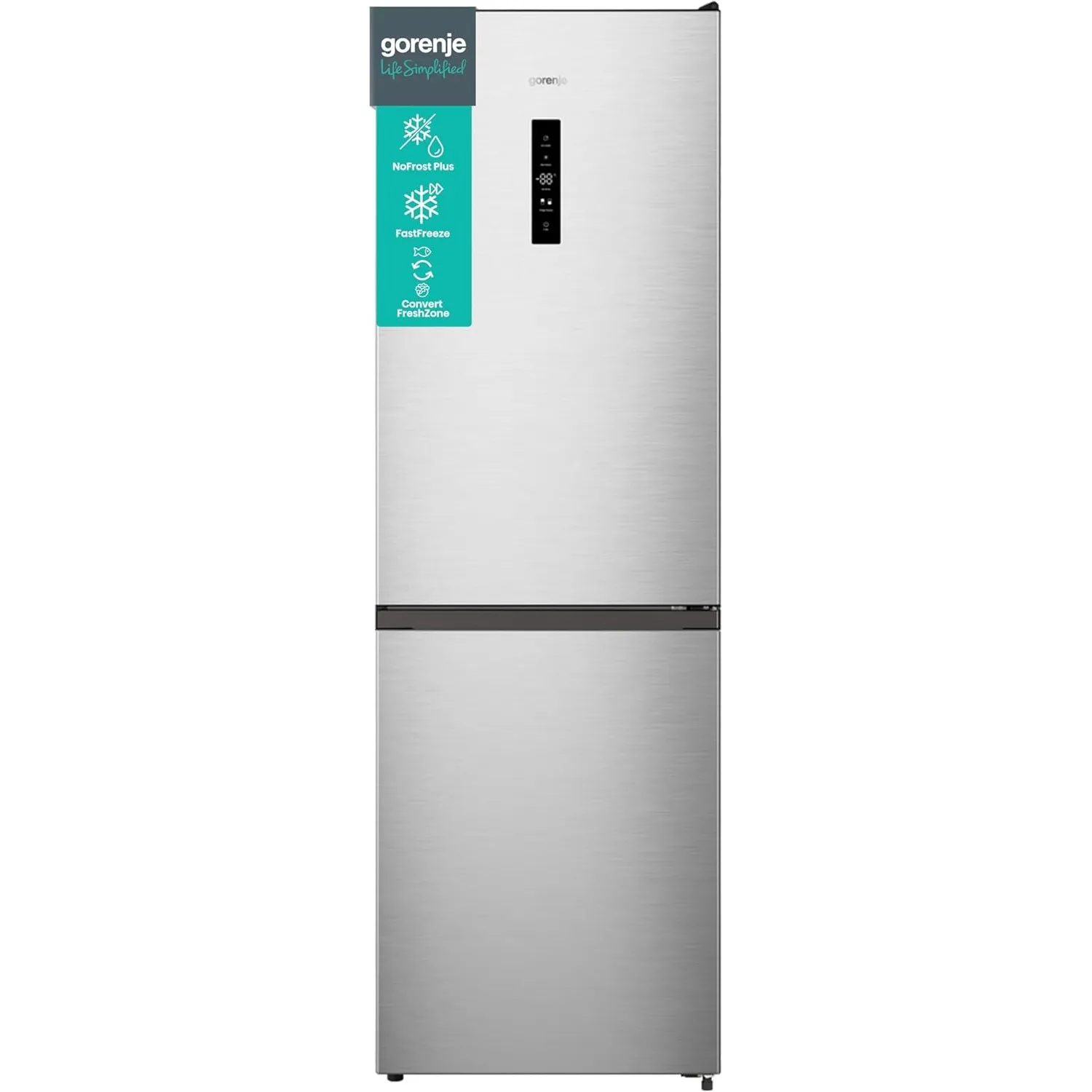 Gorenje N 619EAXL4 Kühl-Gefrier-Kombination/ LED Display/ 186 cm/ 300 l/ NoFrostPLus/ Gemüsefach mit Feuchteregler/ Fas…