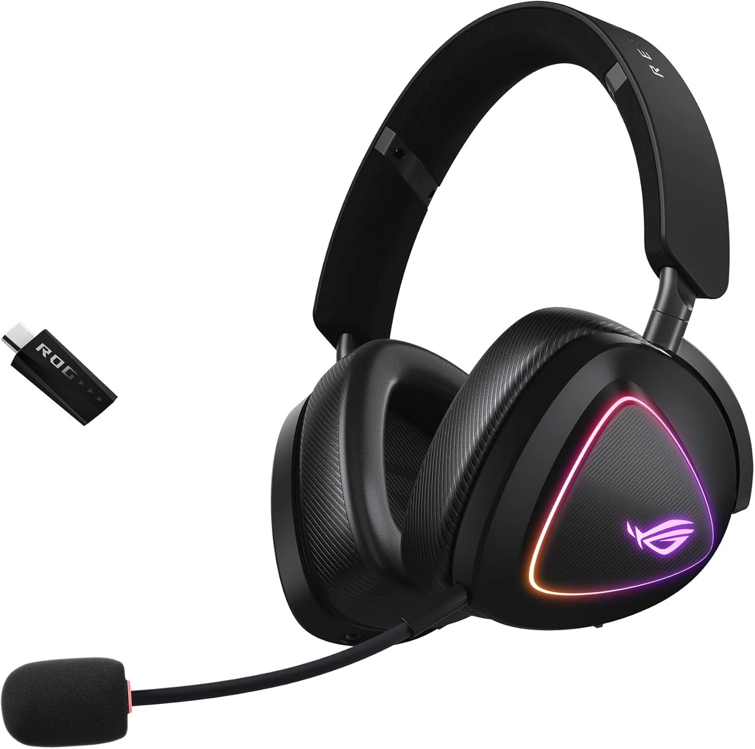 ASUS ROG Delta II kabelloses RGB Gaming Headset (ROG SpeedNova, Bluetooth 2,4 GHz, kabelgebunden 3,5-mm-Anschluss, 10 m…