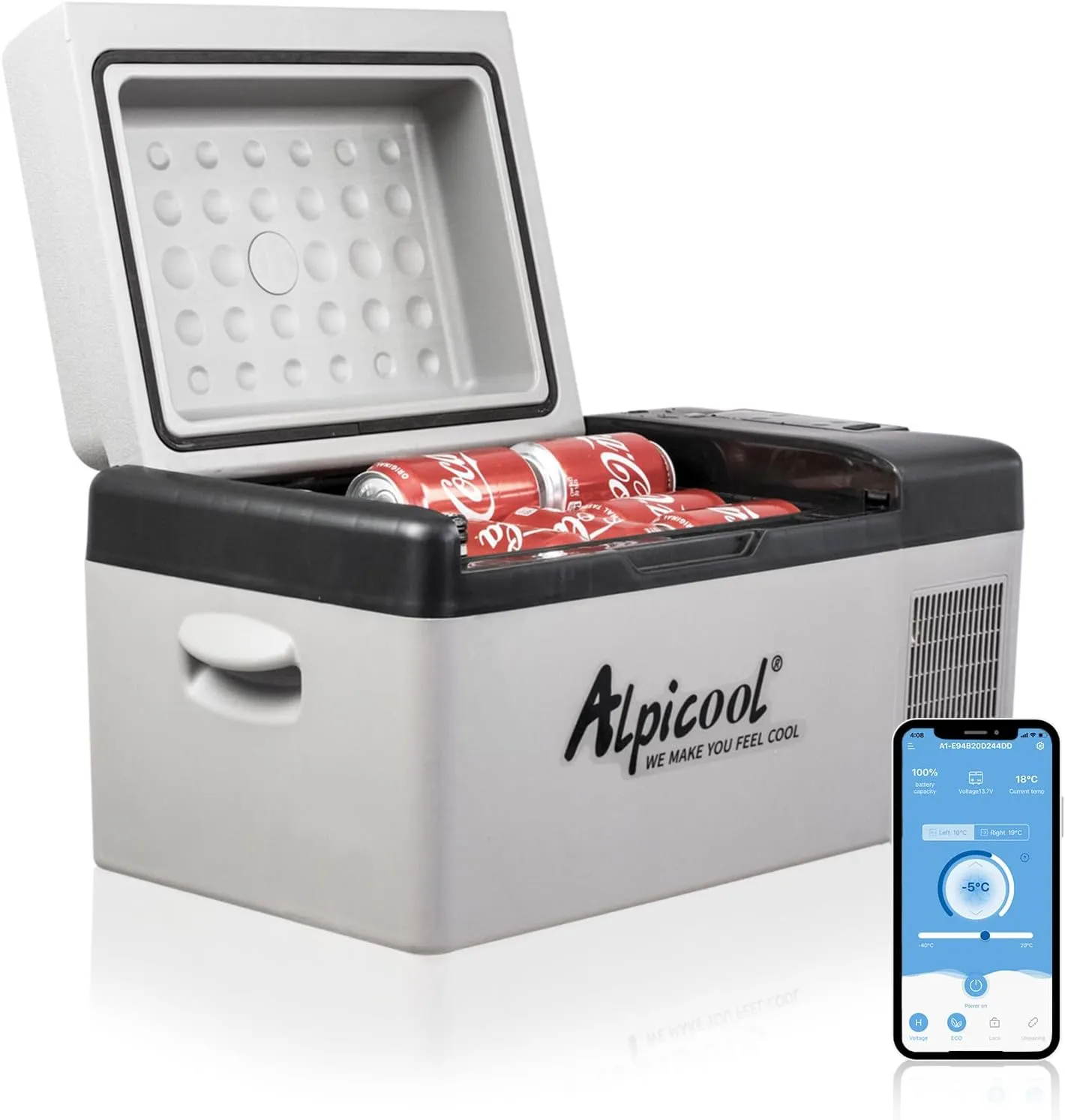 Alpicool C20 20L Kompressor Kühlbox 12v Mini Kühlschrank Klein Elektrische Camping-Gefrierbox Tragbare für Auto, Lkw, B…