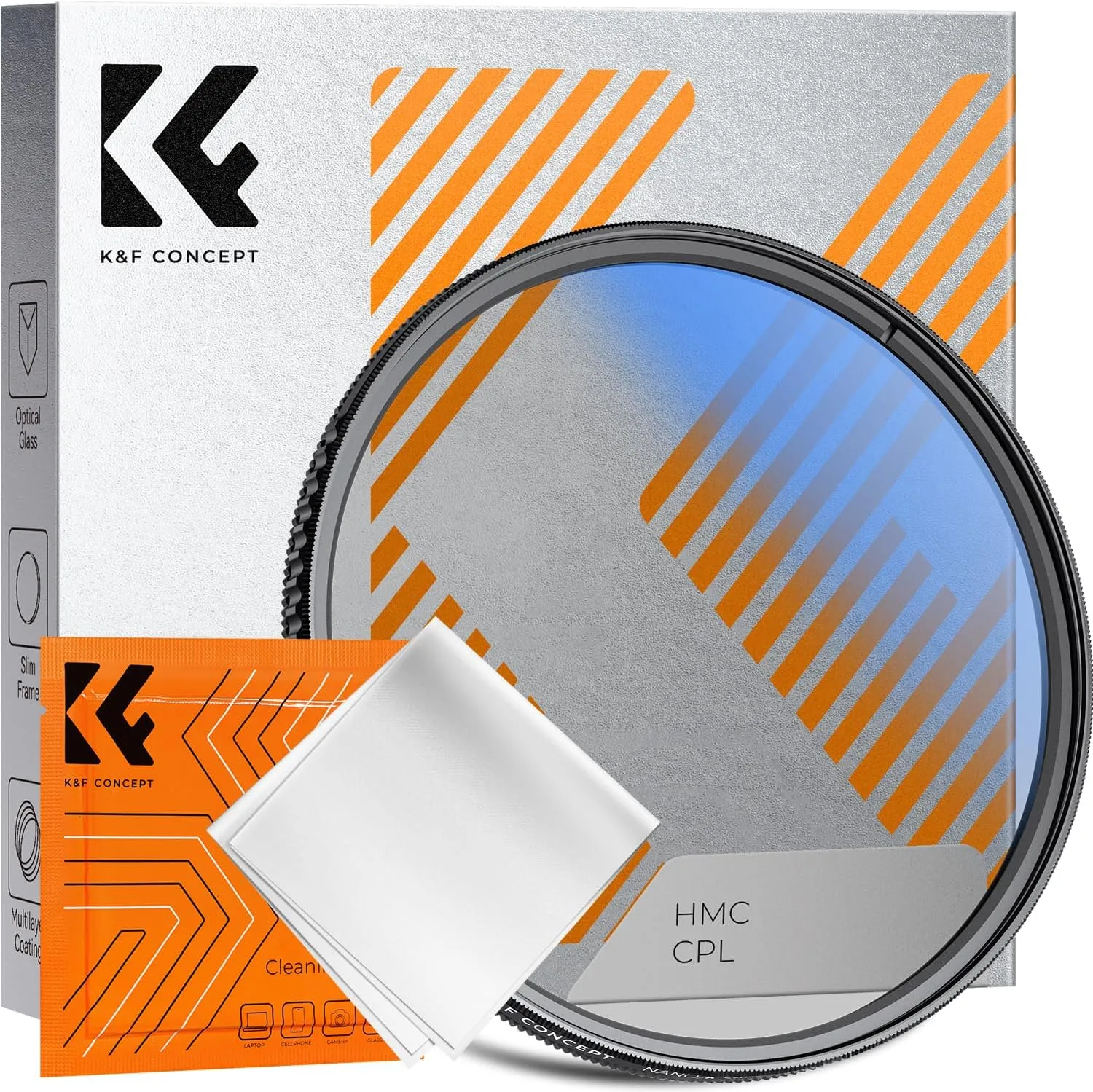 K&F CONCEPT Filter 67 mm Circular Polarising Filter CPL for Reduction of Glare and Reflections with 18-Layer Nano Coati…