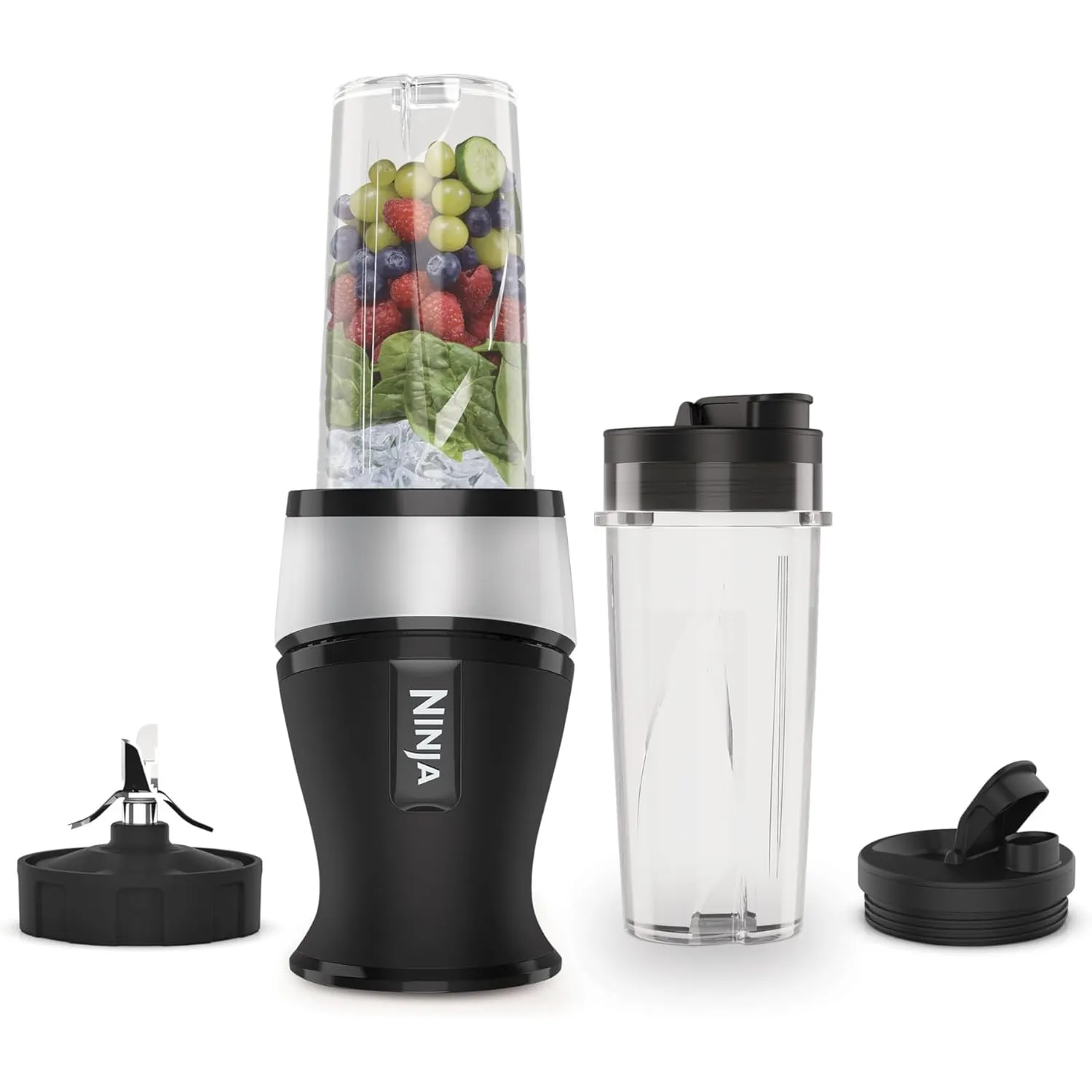 Ninja Slim Mixer & Smoothie Maker, 700 W, 2 x 470 ml, Silber/Schwarz