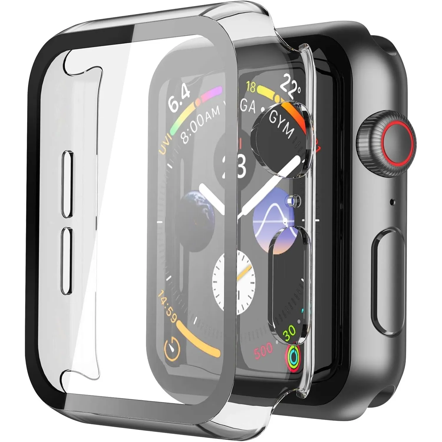 Misxi Hülle mit Displayschutz für 44mm Apple Watch SE3/SE2/SE/Series 6/5/4