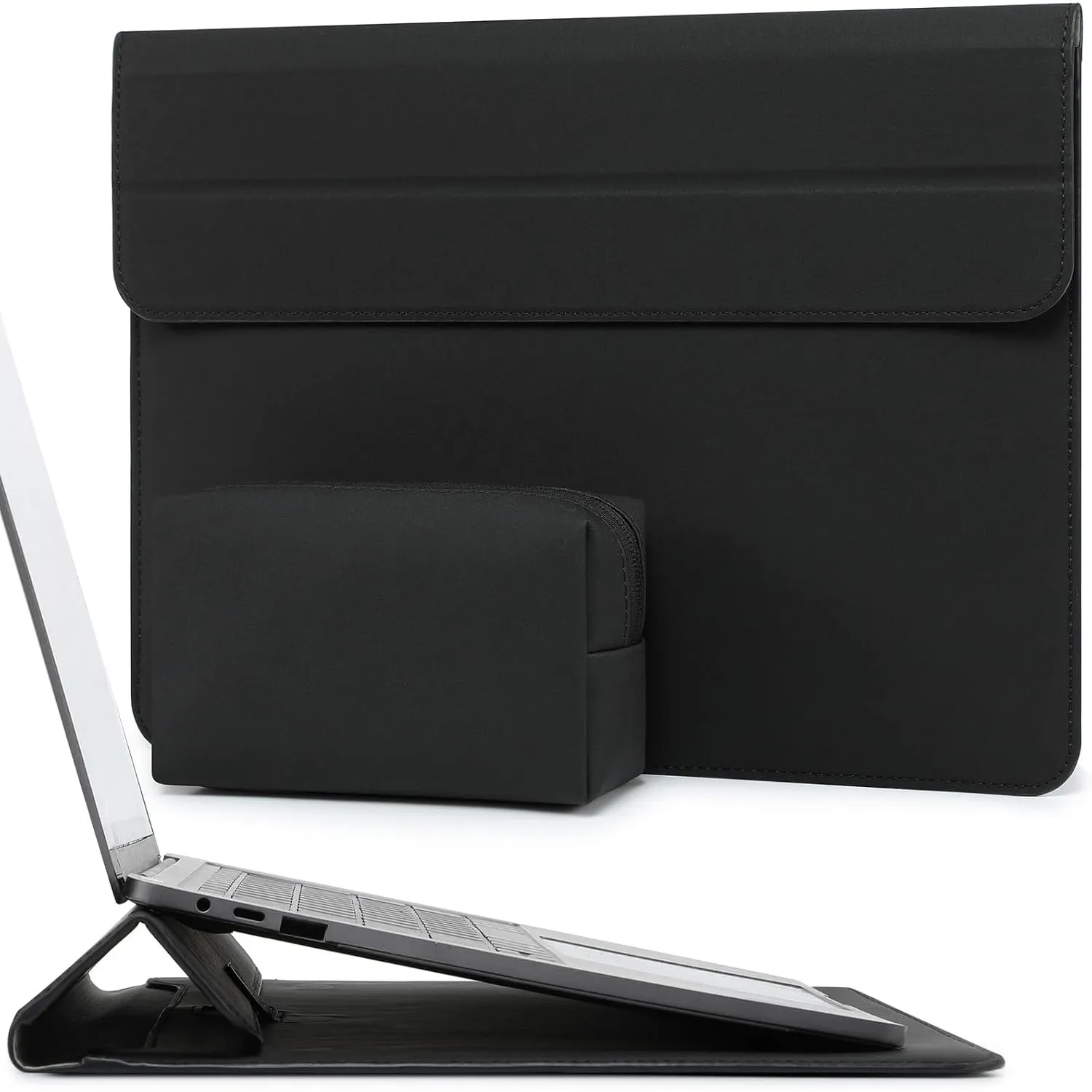 HYZUO 13,3-14 Zoll Laptoptasche Hülle mit Ständerfunktion, Schwarz | für MacBook Pro 14 M5/M4/M3/M2/M1 A3426 A3427 2026…