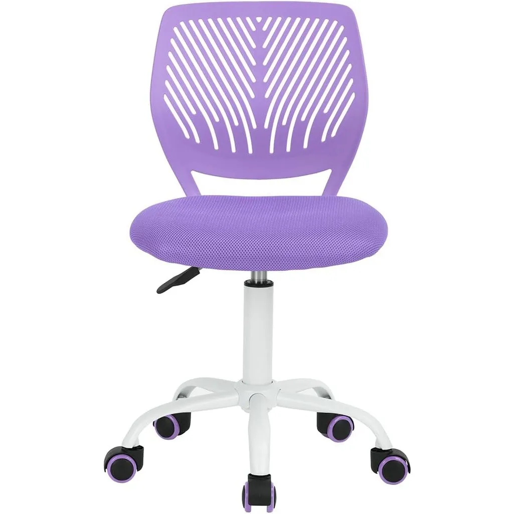 Homy Casa Schreibtischstuhl Verstellbarer drehbarer Bürostuhl Stoffsitz Ergonomischer Arbeitsstuhl ohne Armlehne Lila