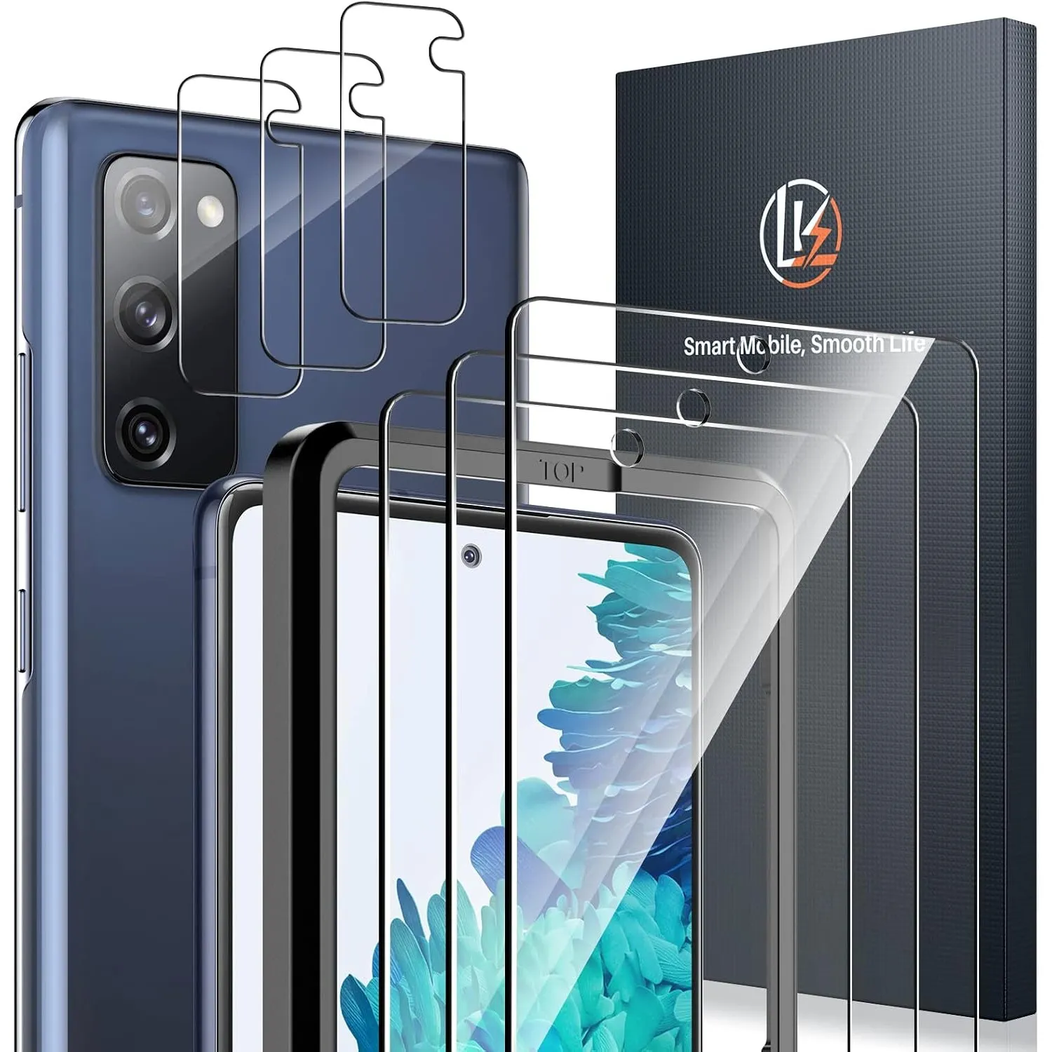 LK für Samsung Galaxy S20 FE für Panzerglas mit 3 Glas & 3 Kameraschutz