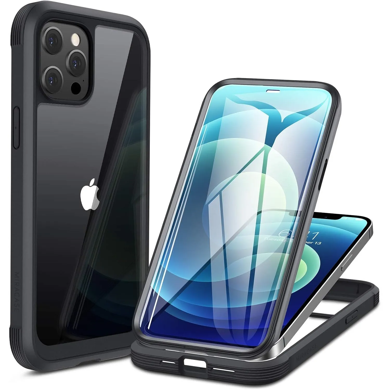 miracase 360 Grad Hülle Kompatibel mit iPhone 12/12 Pro (6.1 Zoll), Ganzkörper Schutzhülle mit eingebauter Glas Display…