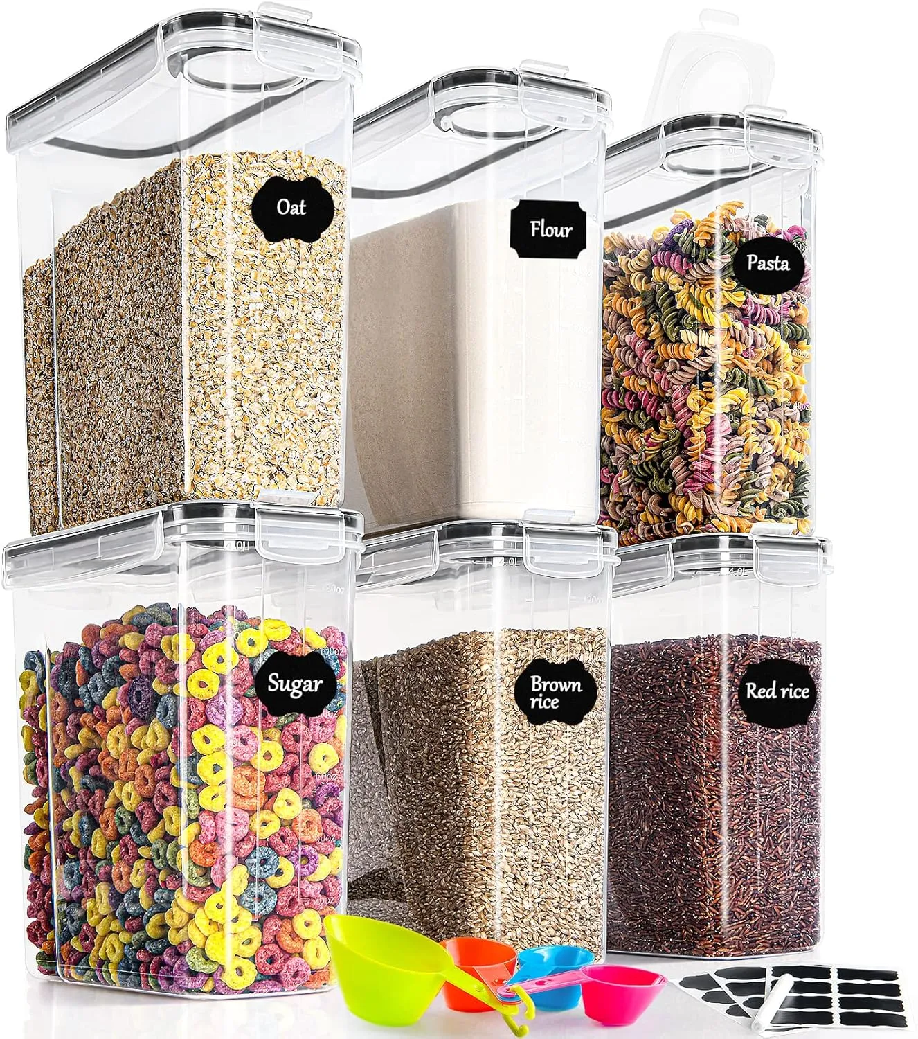 GoMaihe 4L Vorratsdosen 6 Set, Aufbewahrungsbox Küche Luftdicht Behälter aus Plastik Mit Deckel, Vorratsgläser zur Aufb…