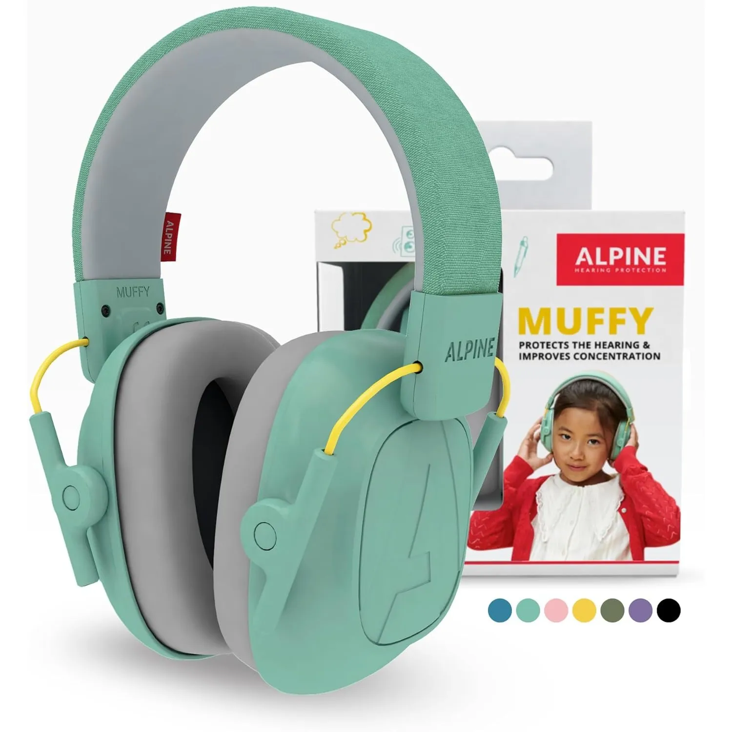 Alpine Muffy Gehörschutz für Kinder, Lärmschutz Kopfhörer, 26 dB – Mint