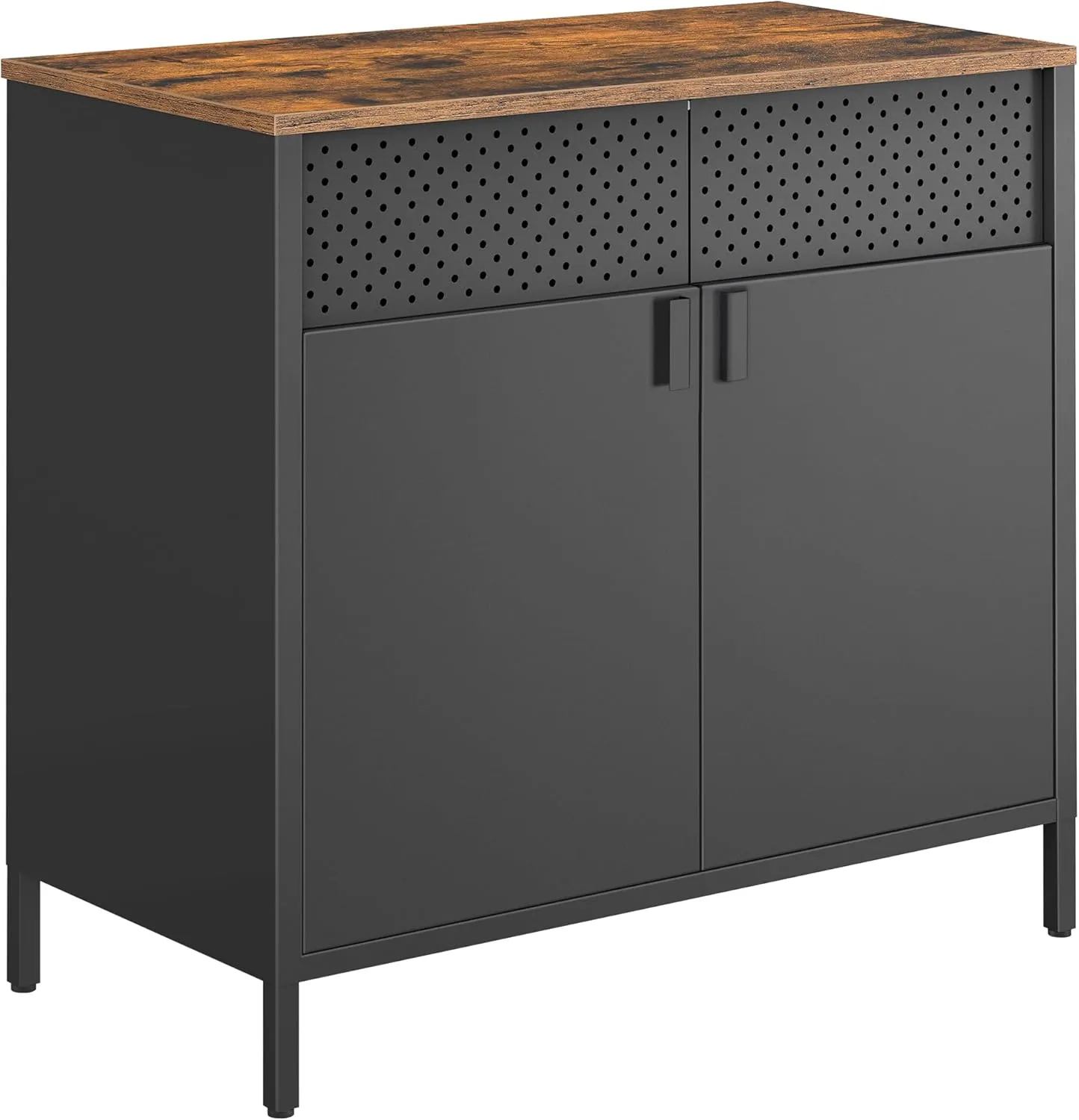 SONGMICS LSC102B01 Metal Storage Cabinet with Double Door, Magnetic Closure, Adjustable Shelf, Steel Frame, 40 x 80 x 7…