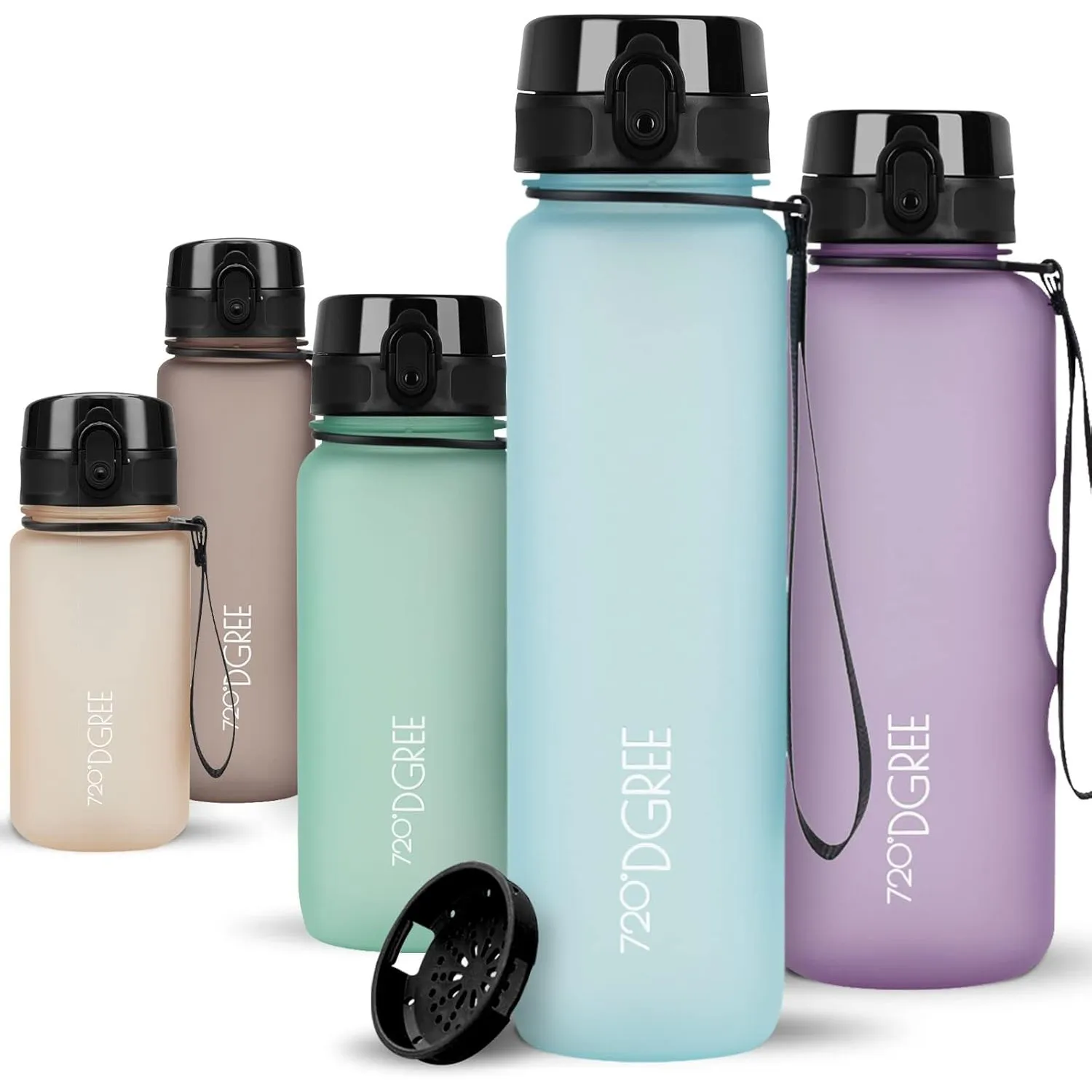 720°DGREE Trinkflasche “uberBottle“ +Sieb - 350ml, 500ml, 650ml, 1000ml, 1,5l, 2l - BPA-Frei - Wasserflasche für Sport,…