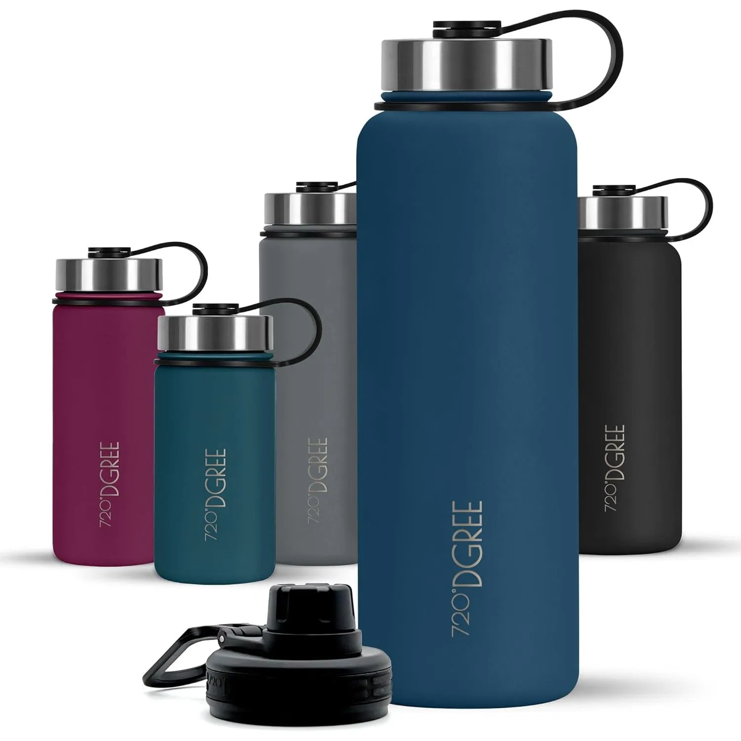 720°DGREE Edelstahl Trinkflasche 1200ml “noLimit” - Auslaufsicher, Kohlensäure geeignet, BPA-Frei - Thermosflasche, Iso…
