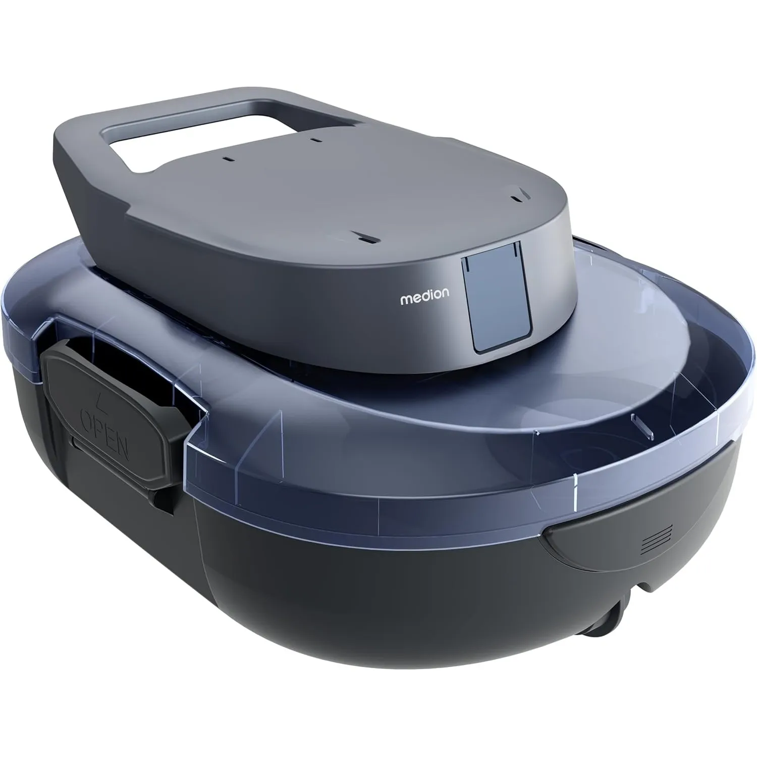 MEDION PR1 Poolroboter Akku, für Aufstellpool, Bodenreinigung für Pools, One-Click-Bedienung, Selbstparkfunktion, 120 M…
