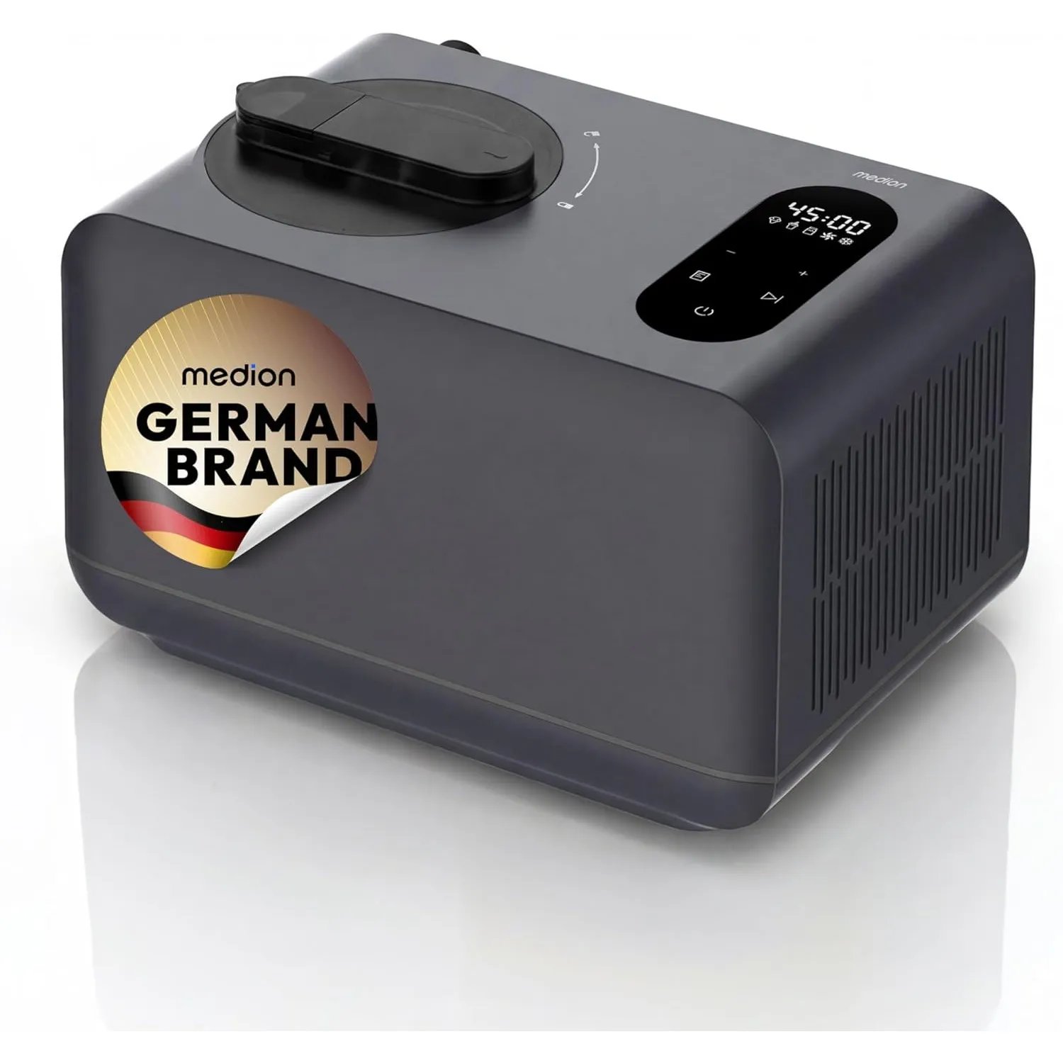 MEDION Eismaschine mit Kompressor Eiscreme Joghurt & Slush ohne Vorkühlen | Touch-Display, selbstkühlend, inkl. Messbec…