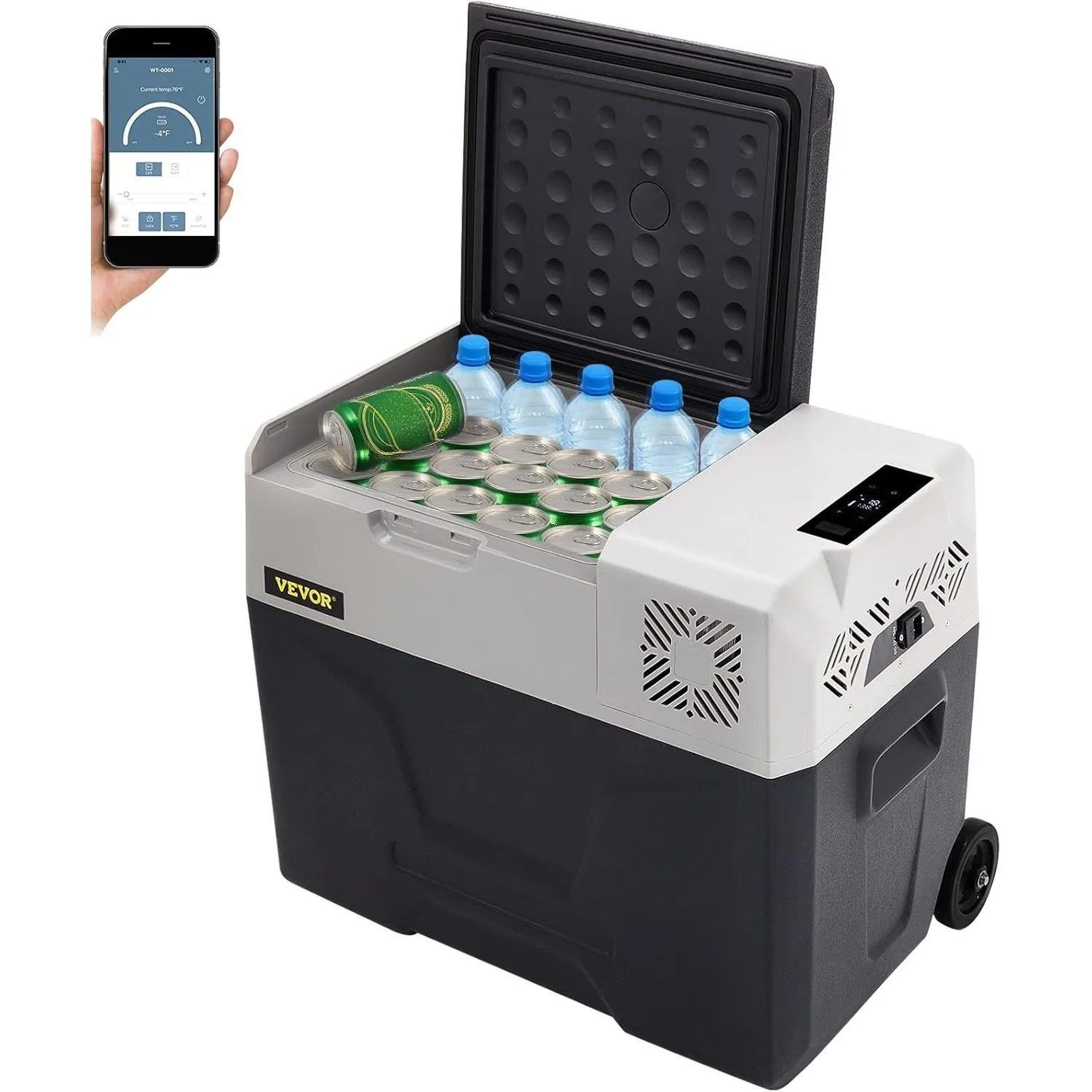 VEVOR 40L Autokühlschrank Kompressor kühlbox Edelstahl Urlaub Isolierbox Mini Kühlschrank Kühlbox Auto und Steckdose
