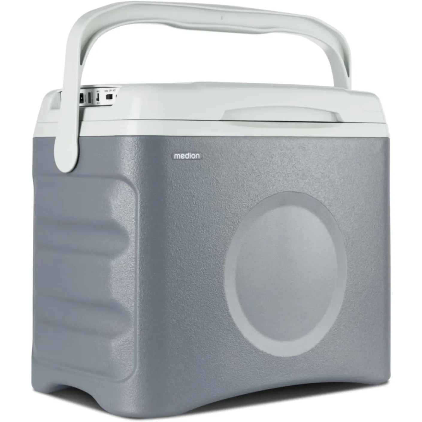 MEDION Thermoelektrische tragbare Kühlbox (25 Liter, Kühl- und Warmhaltefunktion, 12V Zigarettenanzünder 230V Netzansch…