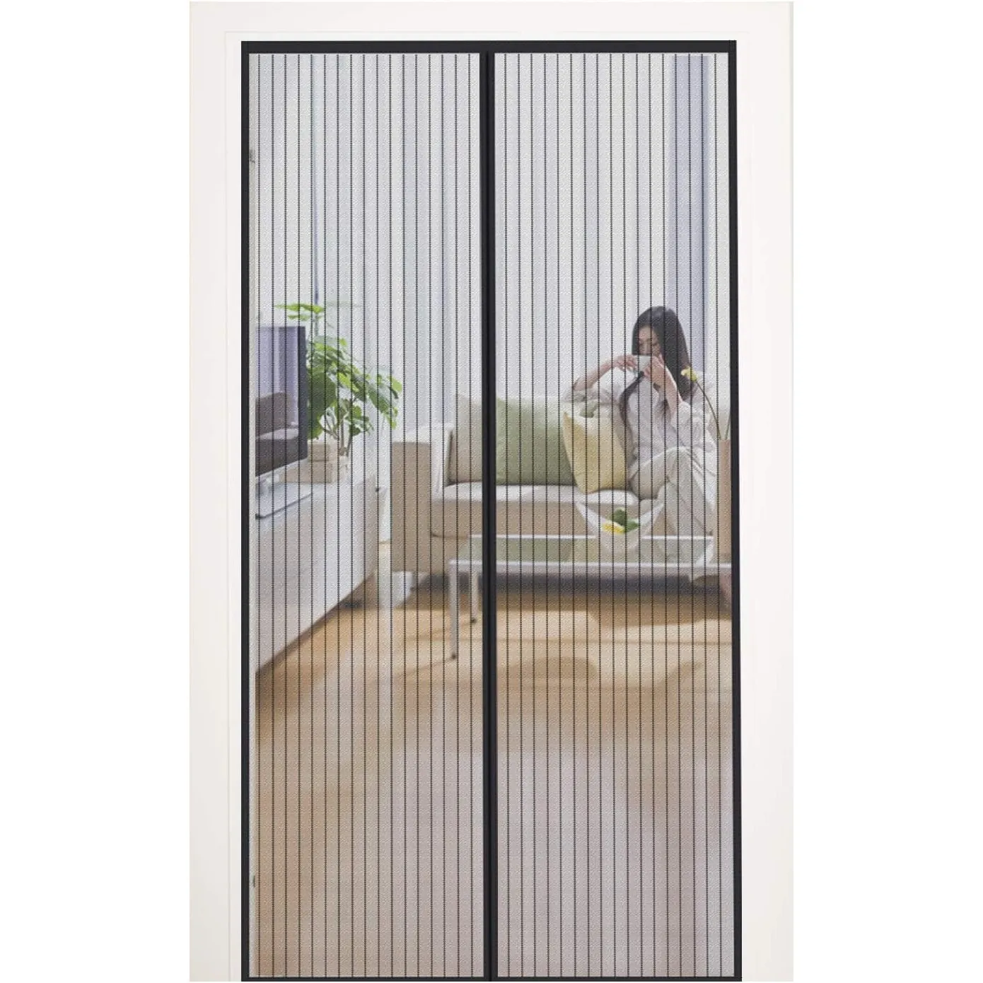 MYCARBON Fliegengitter Tür Magnet 110x230cm Insektenschutz Balkontür Fliegenvorhang 10 x Stärker als Normales Fliegengi…