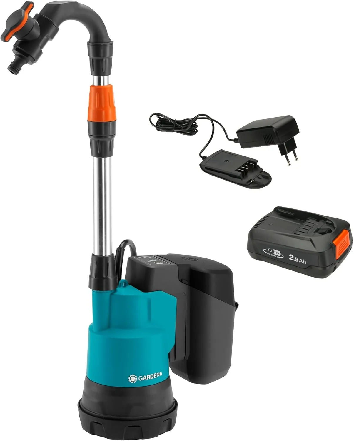 Gardena 14602-20 Battery Rain Barrel Pump 2000/2 18V P4A Ready-To-Use Set, Standard, One Size