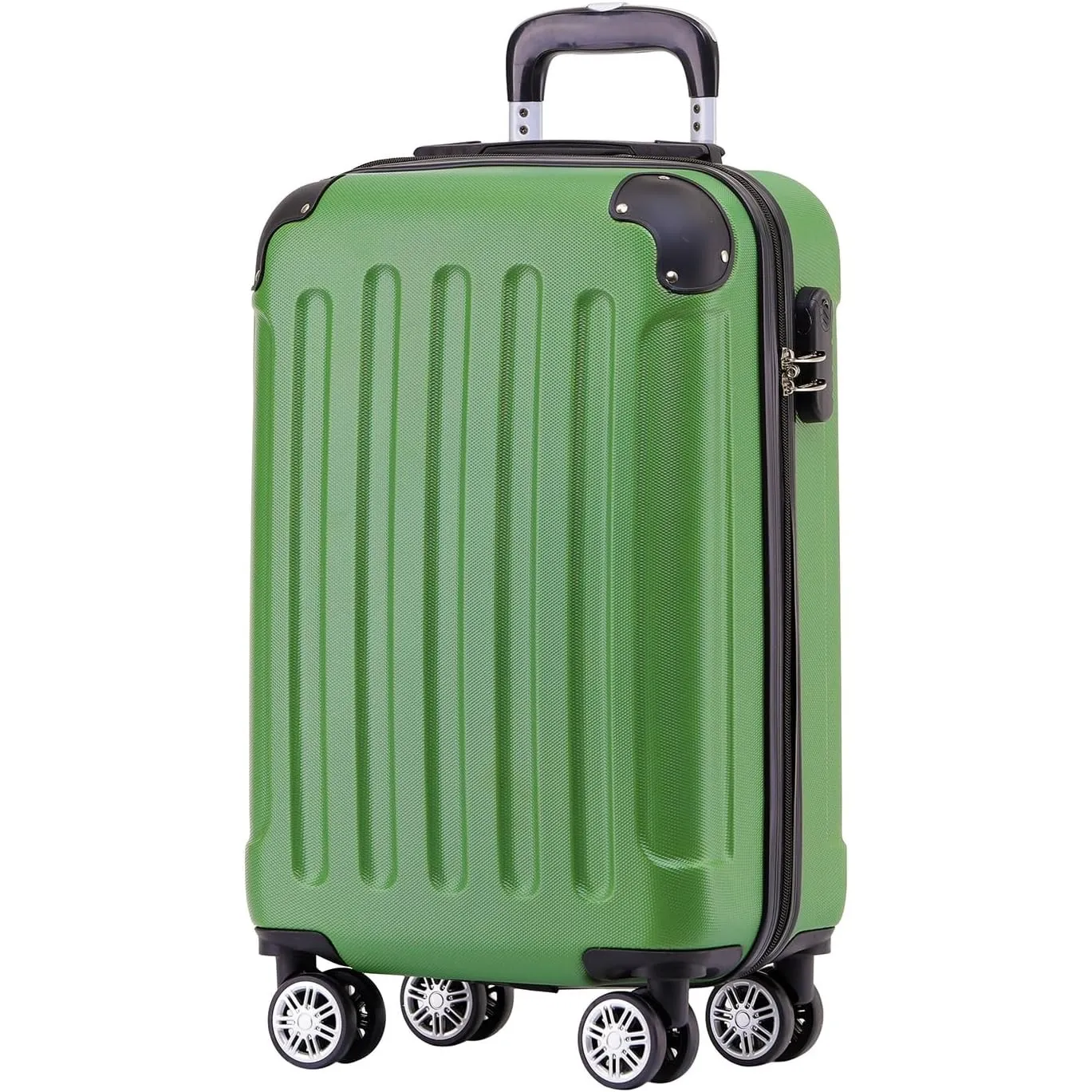 BEIBYE Zwillingsrollen Hardcase Reisekoffer Koffer Trolleys Hartschale in XL-L-M in 14 Farben (Olive, Handgepäck (55cm))