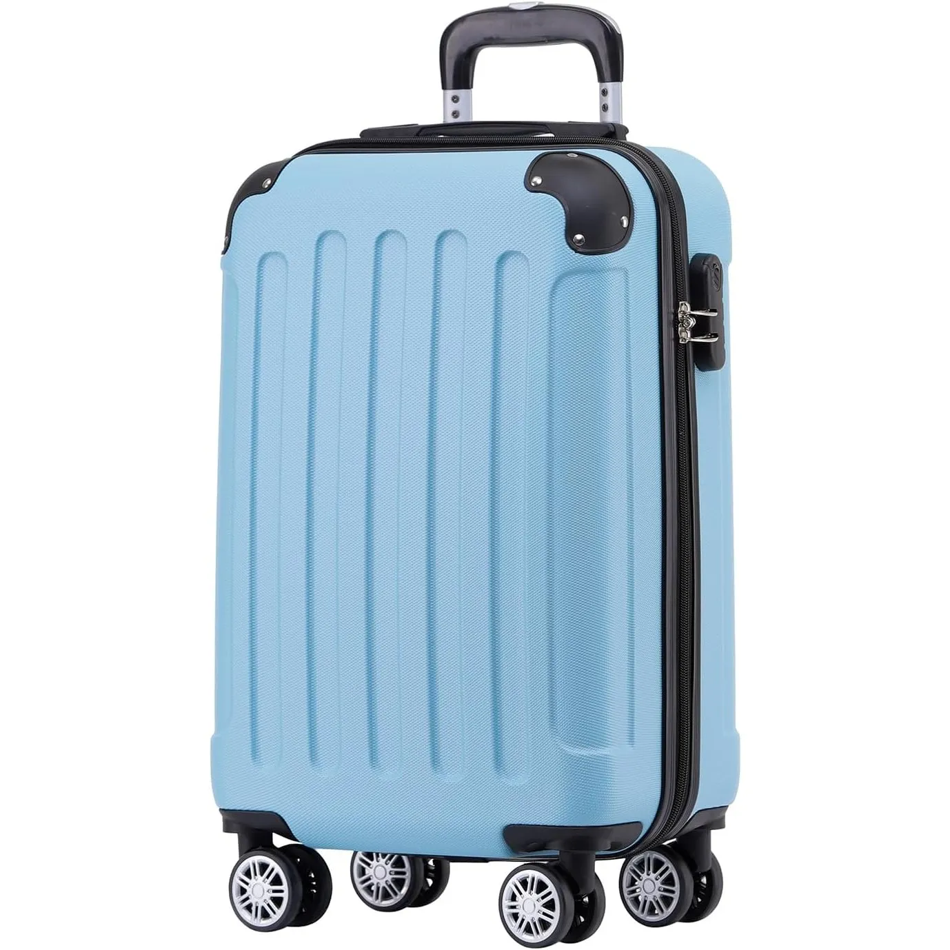 BEIBYE Zwillingsrollen Hardcase Reisekoffer Koffer Trolleys Hartschale in XL-L-M in 14 Farben (Hilmmelblau, Handgepäck …
