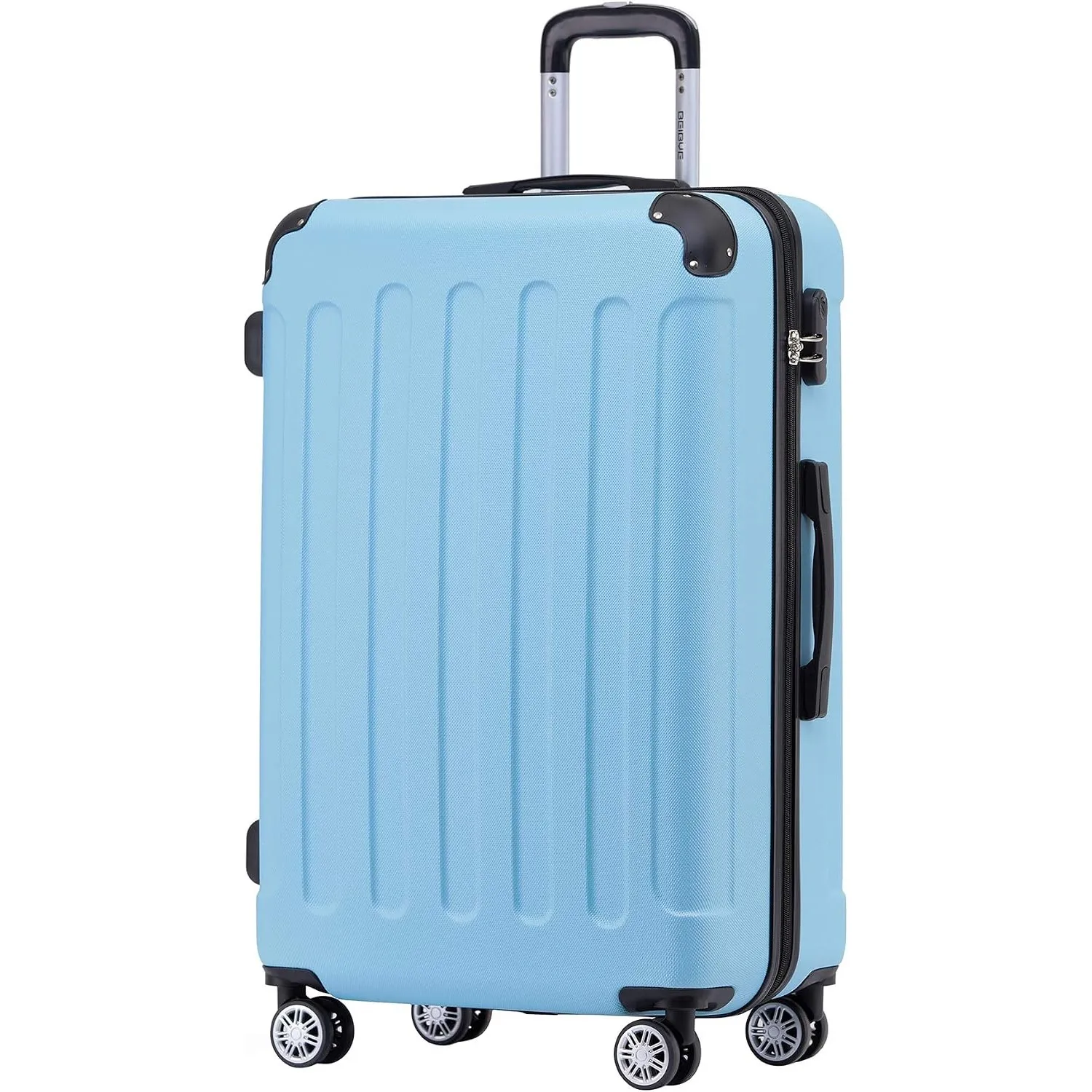 BEIBYE Zwillingsrollen Hardcase Reisekoffer Koffer Trolleys Hartschale in XL-L-M in 14 Farben (Hilmmelblau, Großer Koff…