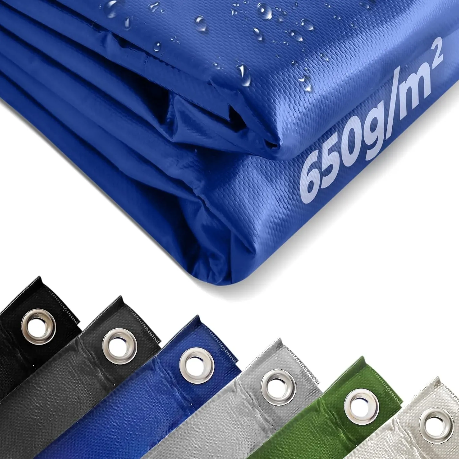 Jago® Abdeckplane - 650 g/m², 2x3/3x5/3x6/4x3/4x5/4x6/4x7/4x8/5x6/5x7/5x8 m, Wasserdicht & Reißfest, mit Ösen, Farbwahl…