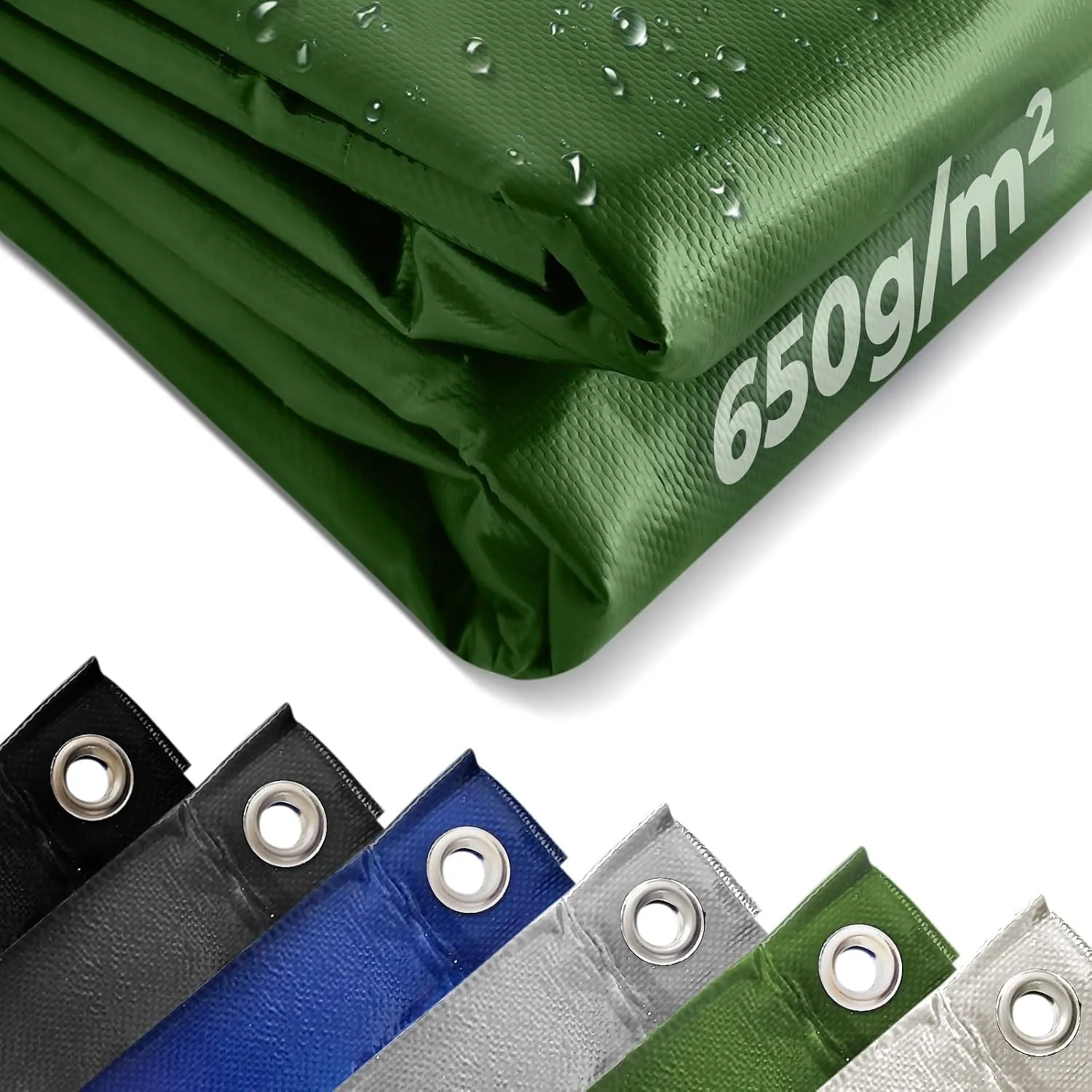 Jago® Abdeckplane - 650 g/m², 2x3/3x5/3x6/4x3/4x5/4x6/4x7/4x8/5x6/5x7/5x8 m, Wasserdicht & Reißfest, mit Ösen, Farbwahl…