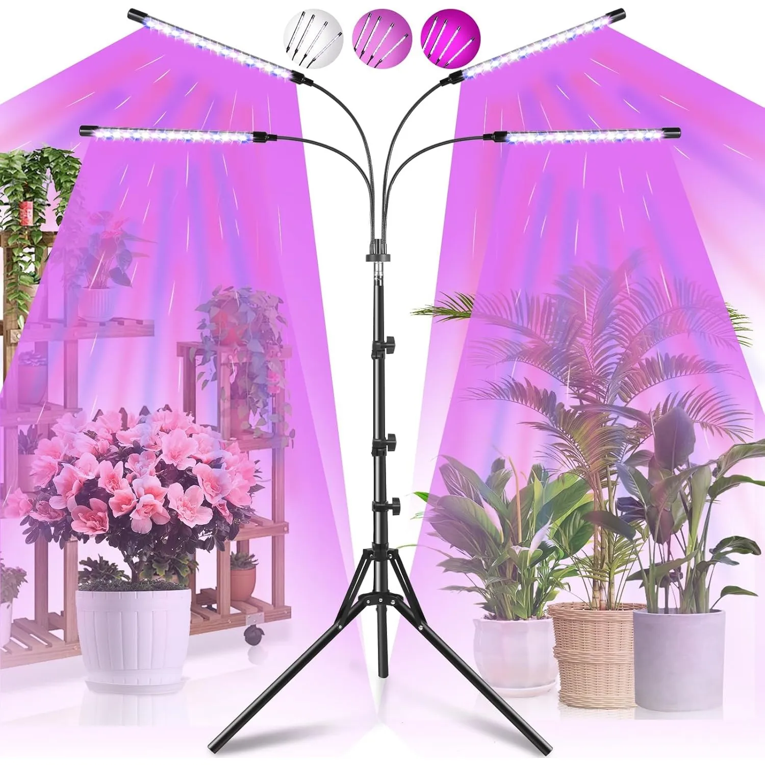 Railee Pflanzenlampe LED Vollspektrum Grow Lampe mit Ständer 120 LEDs