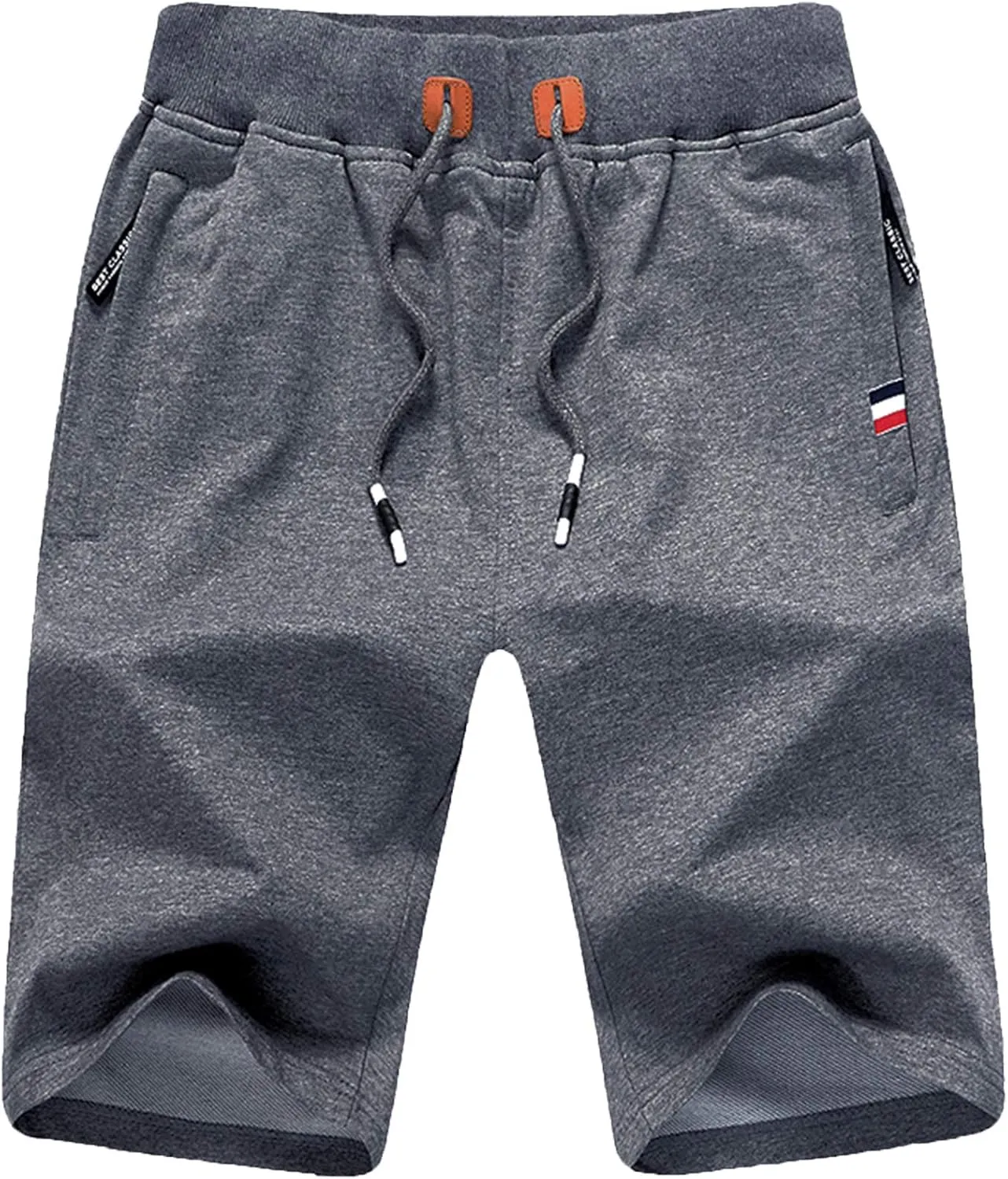 Zoxoz Men's Cotton Sports Shorts with Zip and Elastic Waist