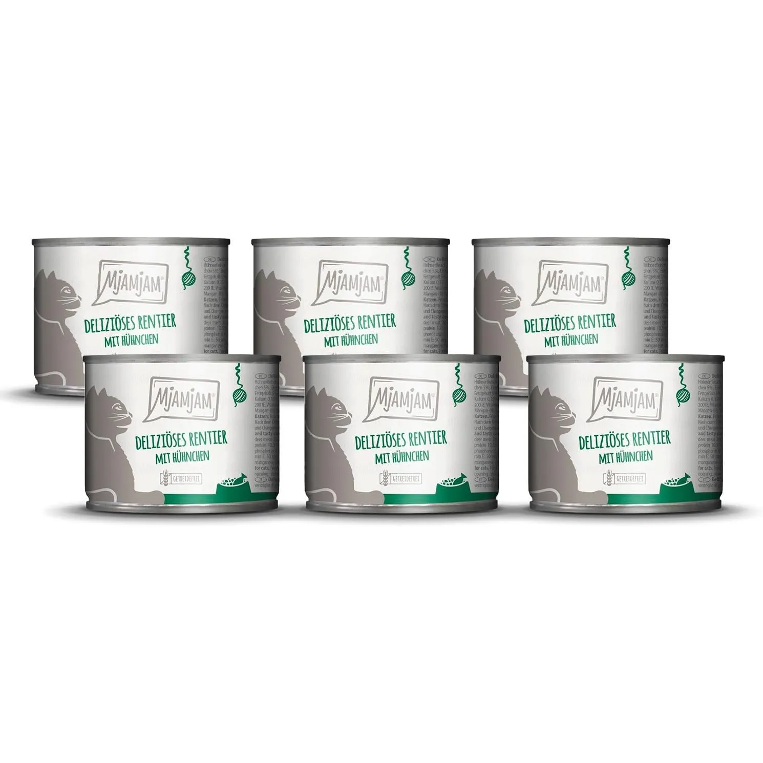 MjAMjAM - Premium Nassfutter für Katzen - deliziöses Rentier mit Hühnchen an leckeren Möhrchen, 6er Pack (6 x 200 g), g…