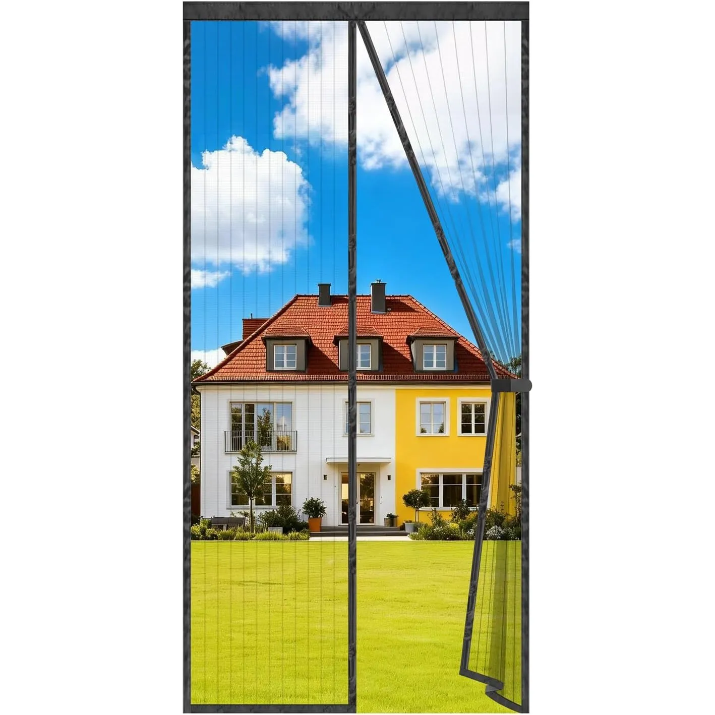 Auxmir Fliegengitter Tür Magnet 100x210cm, Verdickter Insektenschutz Magnetvorhang mit Stärkeren Magneten, 4 cm Klettba…