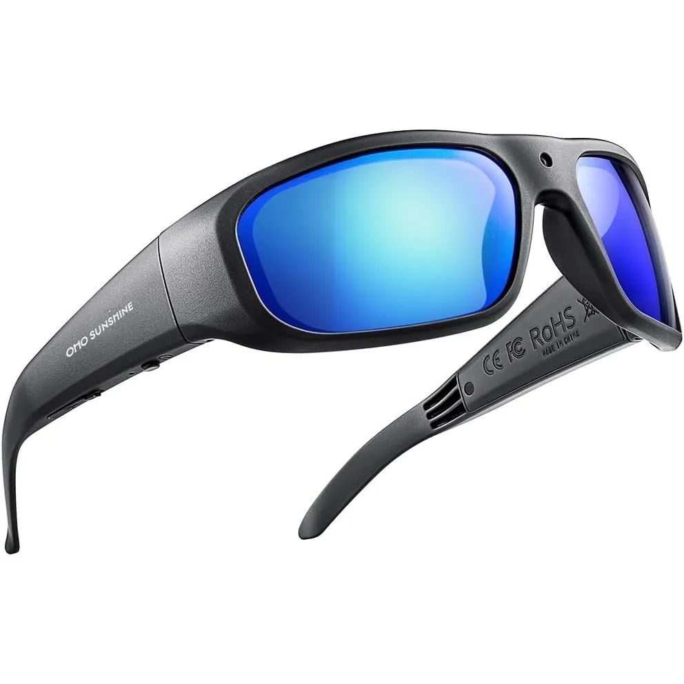 OHO Ultra-Thin Lightweight Sports Camera Sunglasses, 24MP Camera, 1080P Video, Record-While-Charging, Water Resistant U…