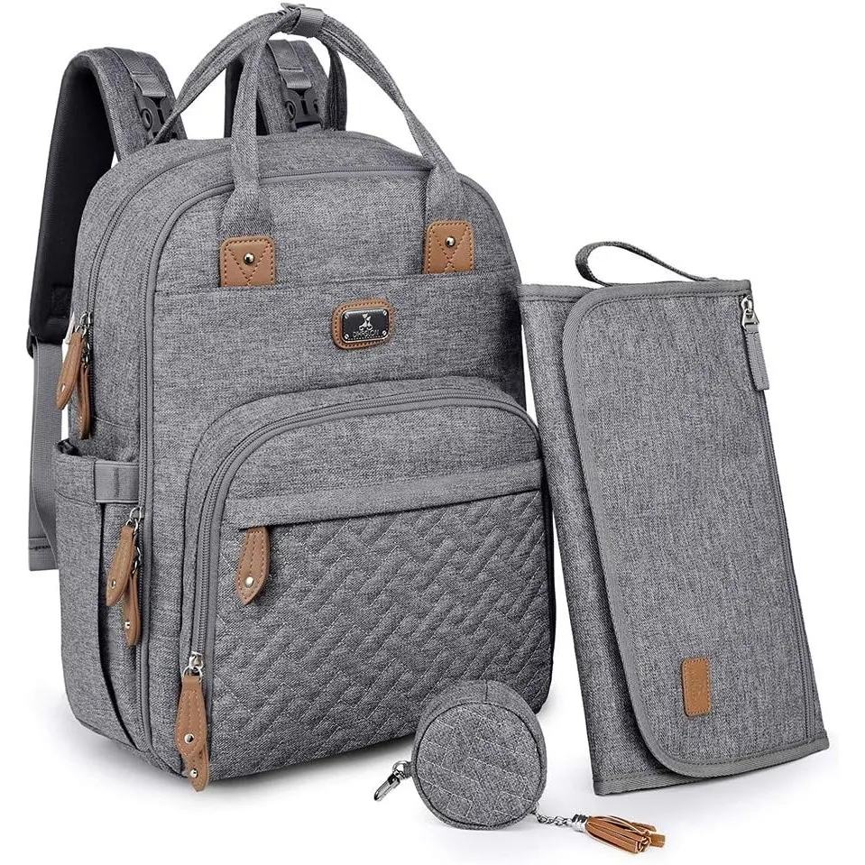 Dikaslon Wickeltasche Rucksack Großer Wickelrucksack mit Multifunktions-Babytaschen und mobiler Wickelauflage - Schnull…