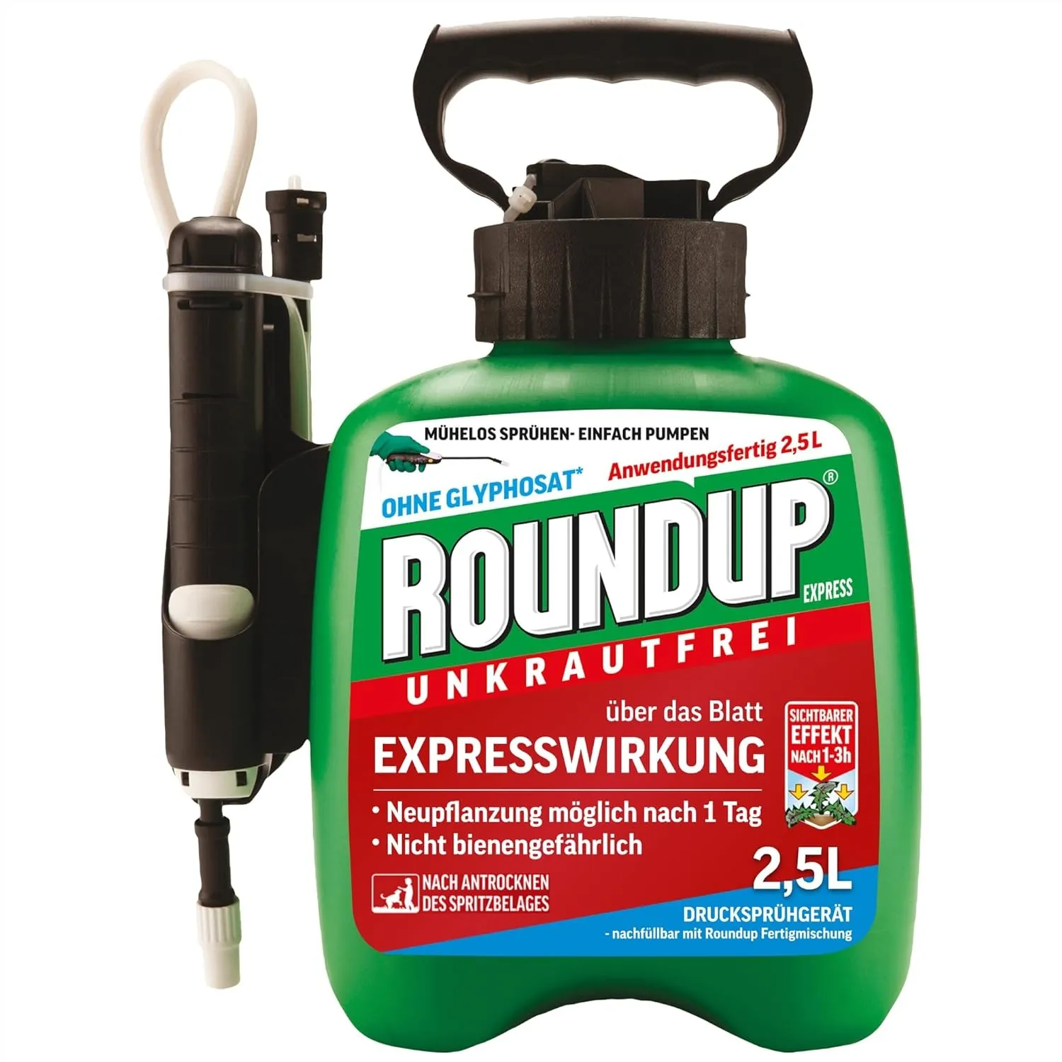Roundup Unkrautfrei Express 2,5L Drucksprühgerät geg. Unkraut in Ziergärten