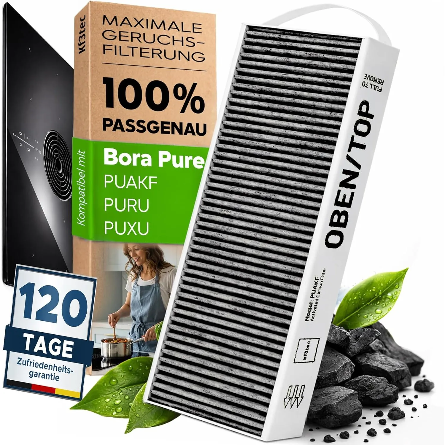 1 Aktivkohlefilter für Bora Pure PUAKF, für Ihr Umluftkochfeld PURU oder PUXU