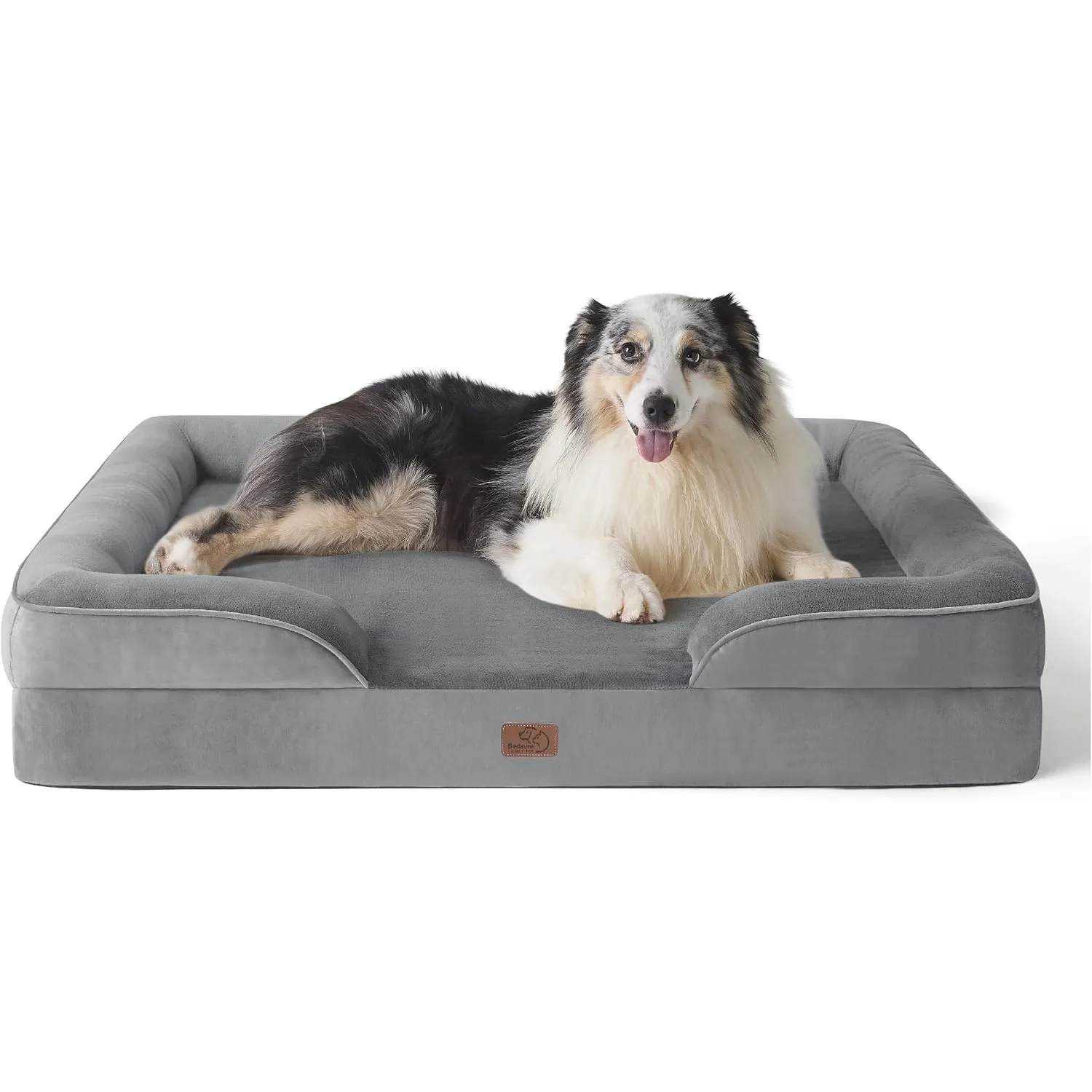 BEDSURE orthopädisches Hundebett ergonomisches Hundesofa, 106x80cm, grau