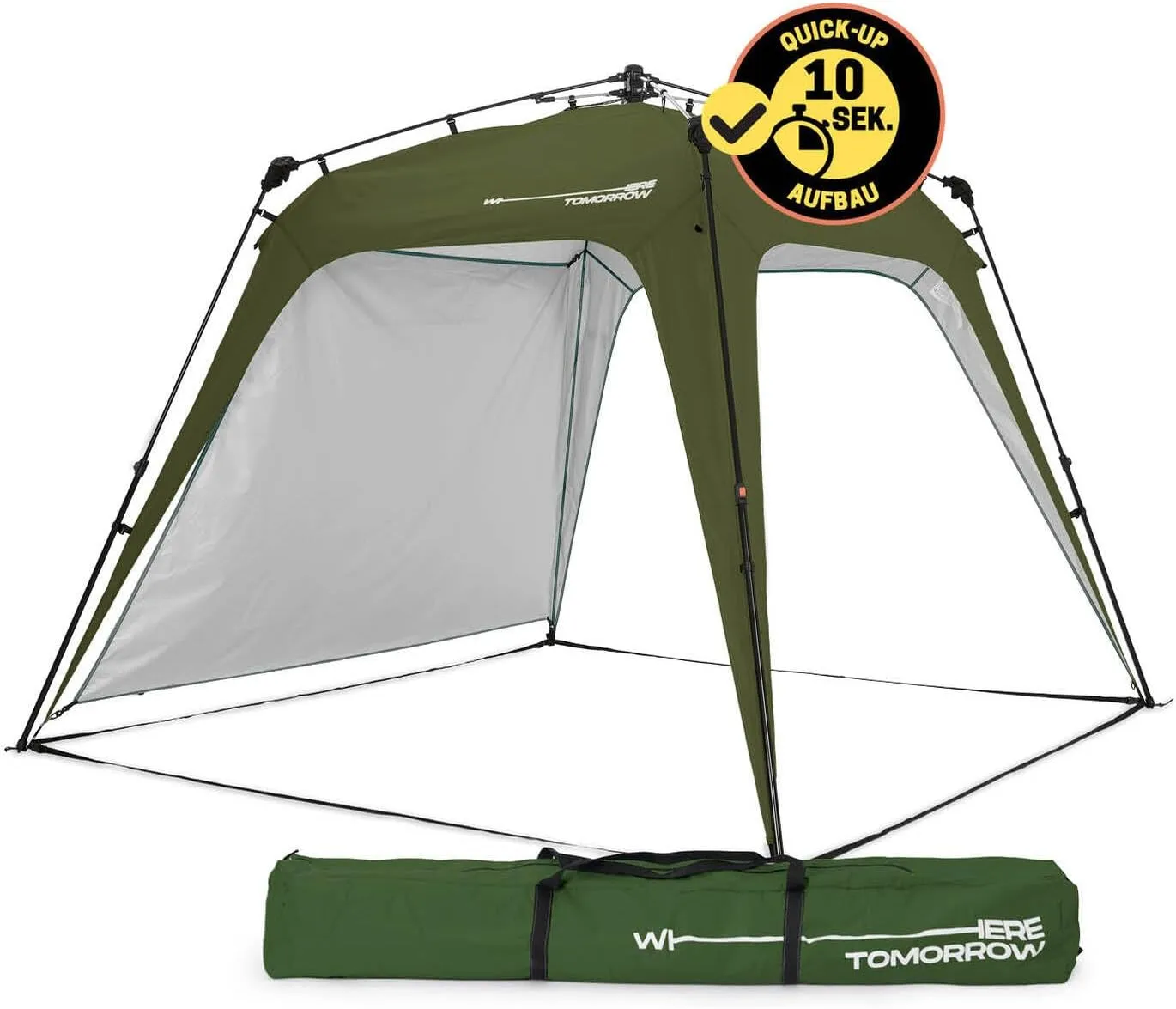 Lumaland Where Tomorrow Pop Up Gazebo, Garden Tent, Camping Party Tent, Robust, Waterproof, Dark Green
