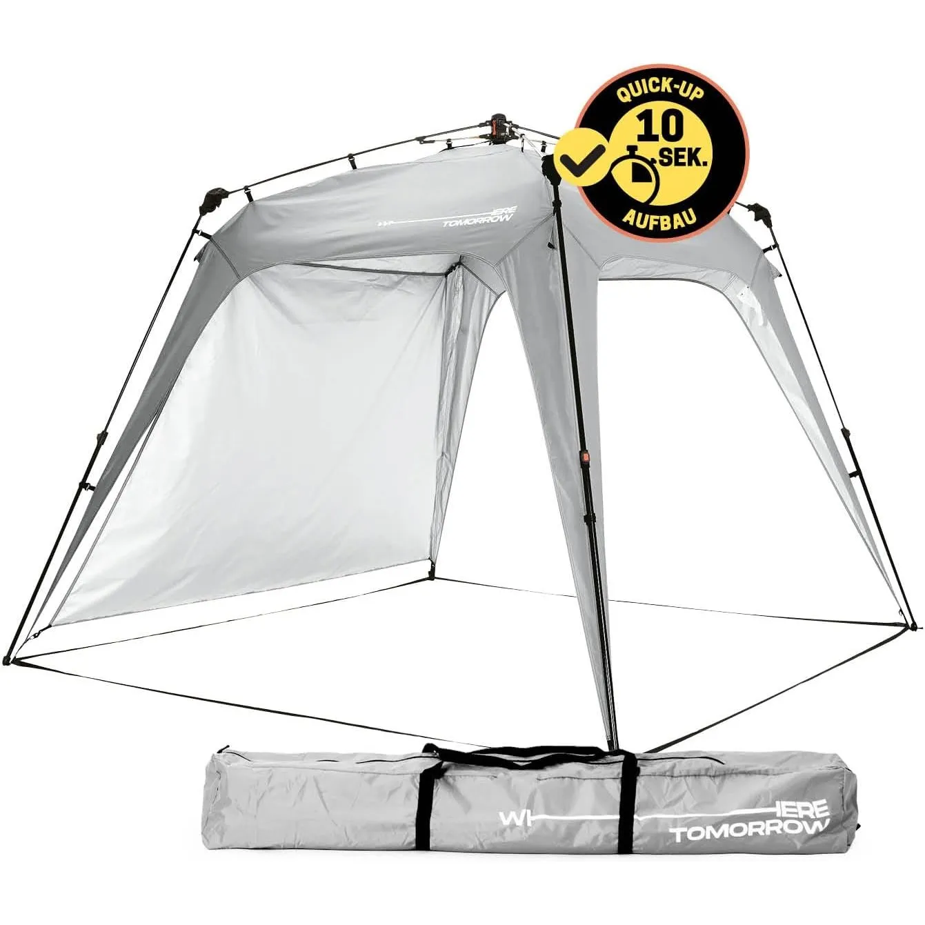 Lumaland Outdoor Pavillon 2,5 x 2,5m | Wasserdicht & UV-Schutz | Gartenzelt inkl. 1x Seitenteil & Tasche & Heringe | Ro…