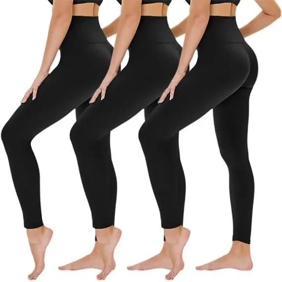 TNNZEET 3er Pack Leggings Damen High Waist Schwarz Sport Leggins